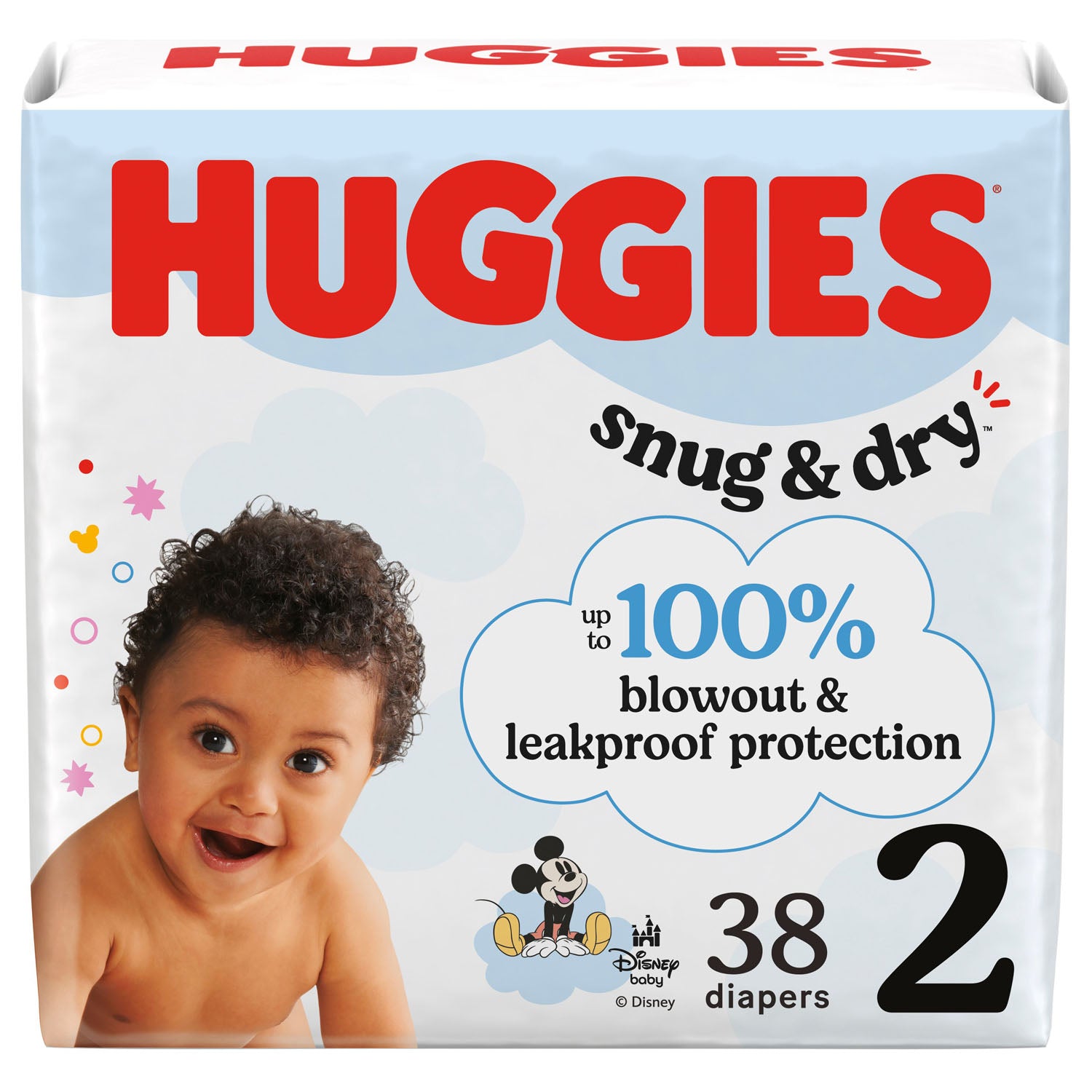 56425 - Kimberly-Clark Consumer - Pañal Huggies Snug & Dry, talla 2, paquete gigante, 38 unidades, 4 unidades por caja (solo EE. UU.)