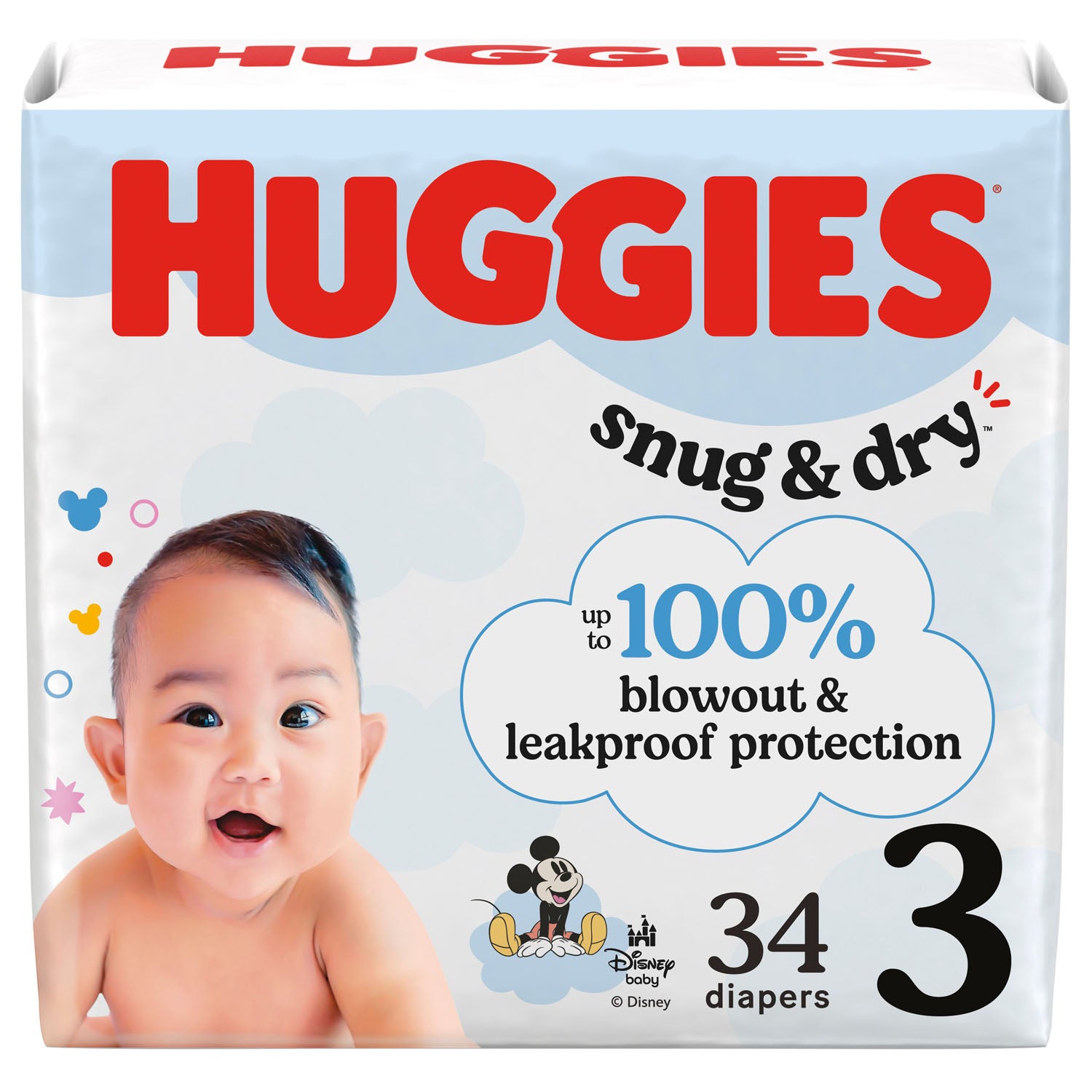 56426 - Kimberly-Clark Consumer - Diaper, Huggies Snug & Dry, Size 3, Jumbo Pack, 34/pk, 4 pk/cs (US Only) , cs