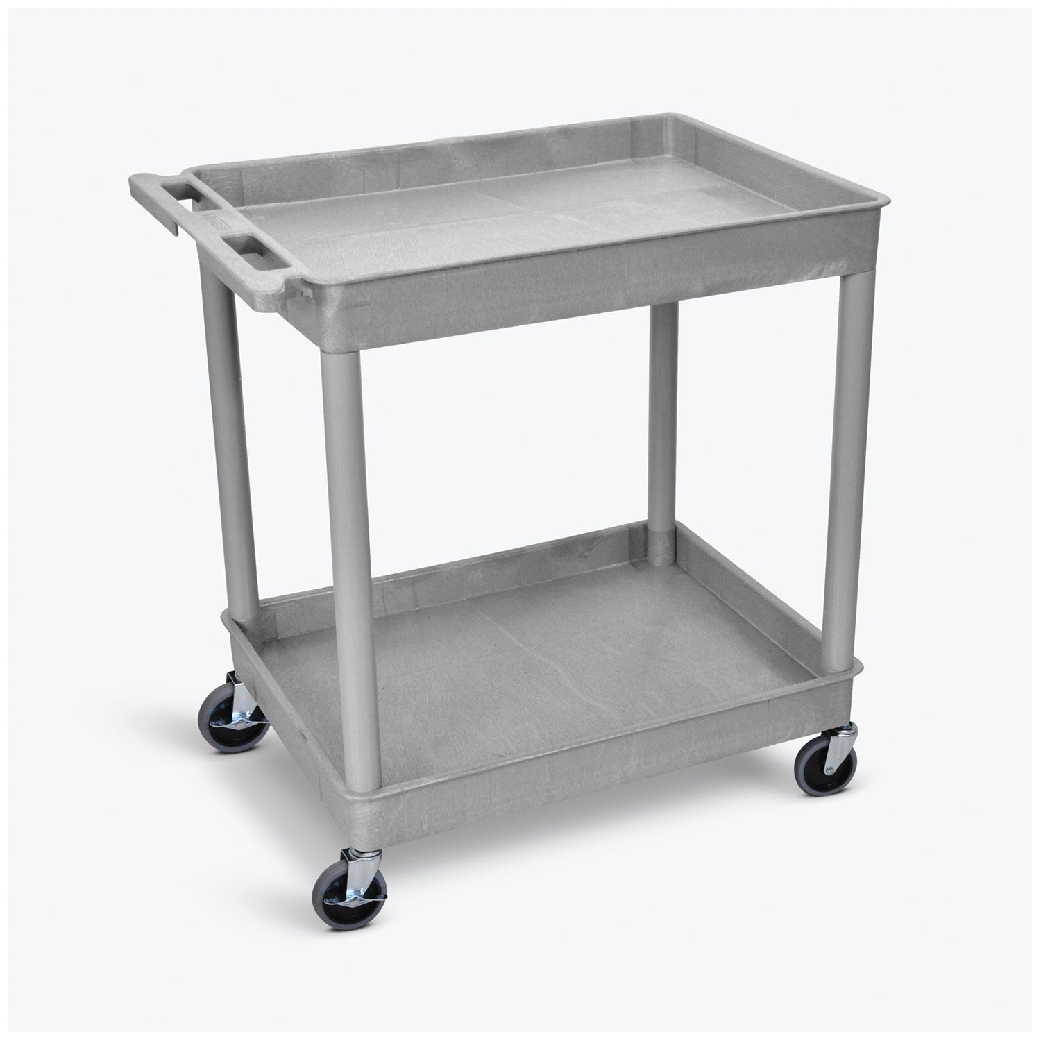 TC11-G - Luxor - Tub Cart, Two Shelves (2.75" Deep each), Gray, 32"W x 24"D x 37.25"H, with (4) 4" Heavy Duty Casters (2 with Locking Brakes), Maximum Weight Capacity 400lbs, Assembly Required (DROP SHIP ONLY) , ea