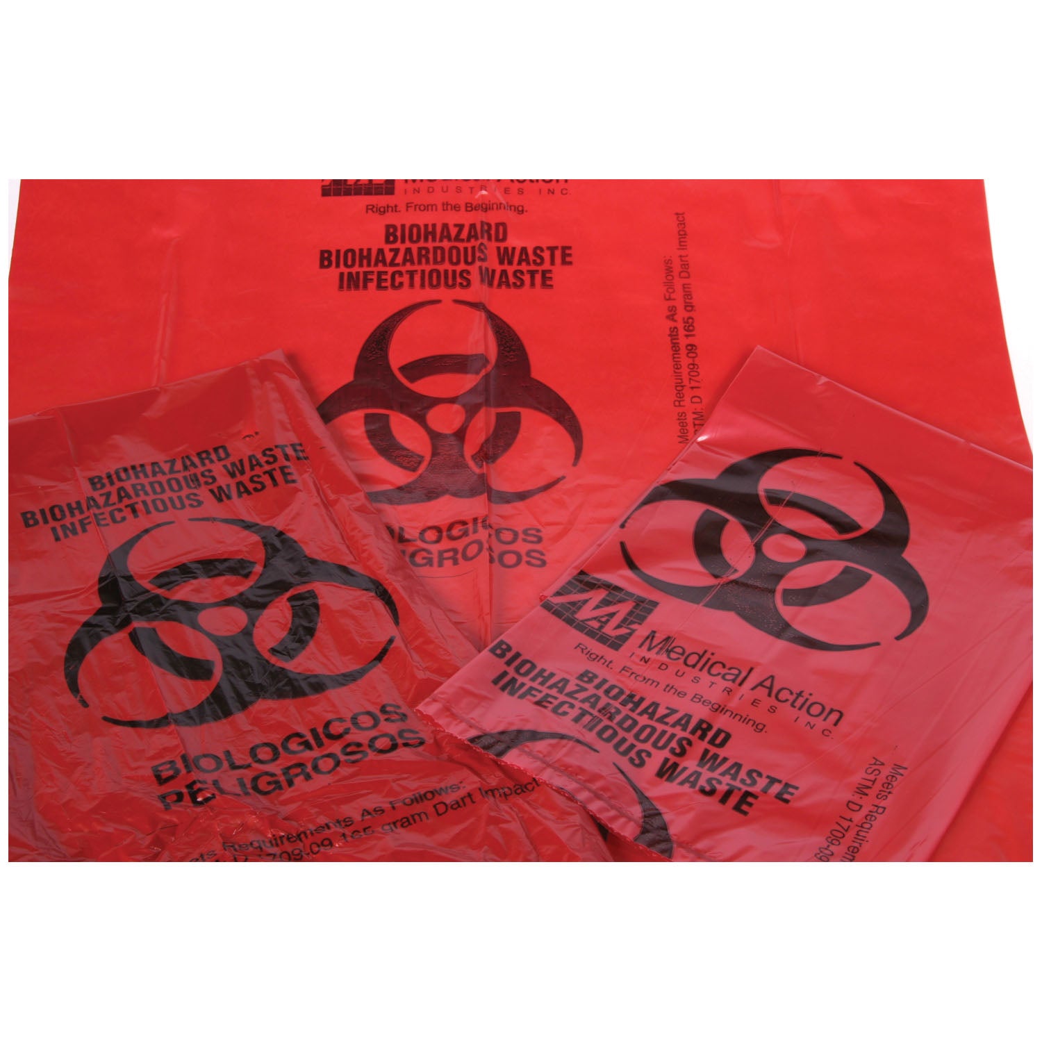 115H - Medegen Medical Products, LLC - Infectious Waste Bag, 23" x 23" Red, 1.1 mil, 500/cs (64 cs/plt) , cs