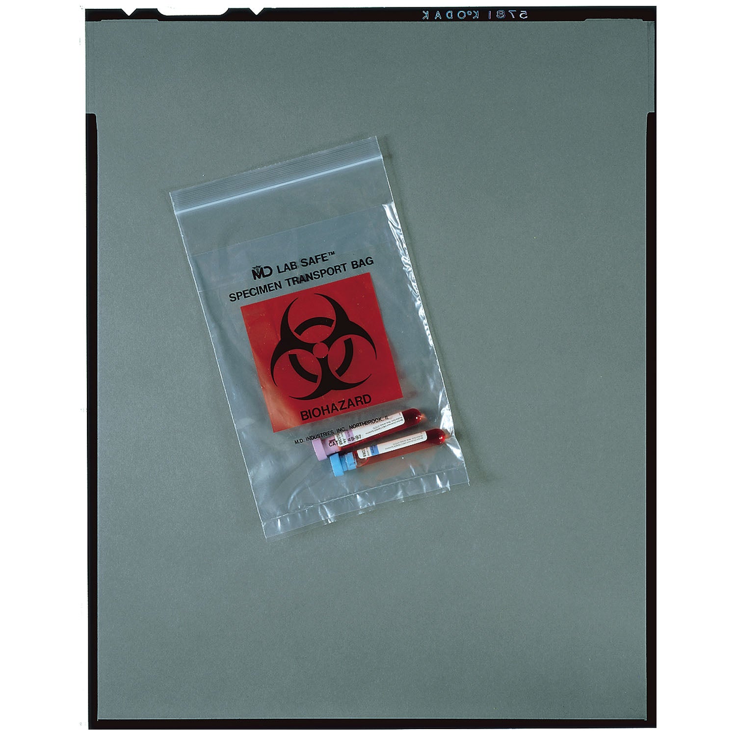 49-91 - Medegen Medical Products, LLC - 收集袋,6 英寸 x 6 英寸,拉鍊封口,生物危害黑色/紅色印刷,1000 個/箱(90 箱/托盤),箱