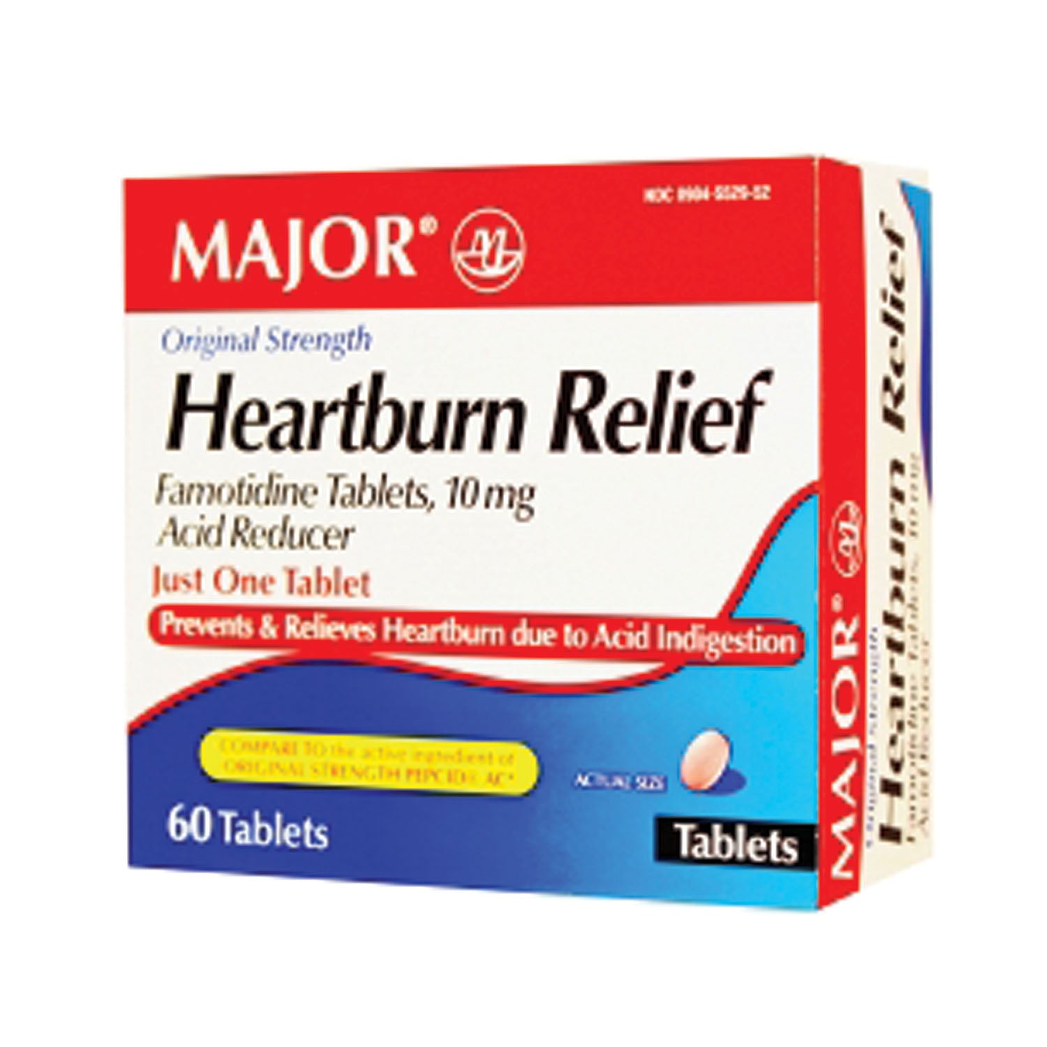249052 - Major Pharmaceuticals - Heartburn Relief, Tablets, 60s, Compare to Pepcid AC®, 24/cs, NDC# 00904-5529-52 (US Only) (Products cannot be sold to retail stores or online retailers such as Amazon, Walmart, eBay, Alibaba, etc.) , cs