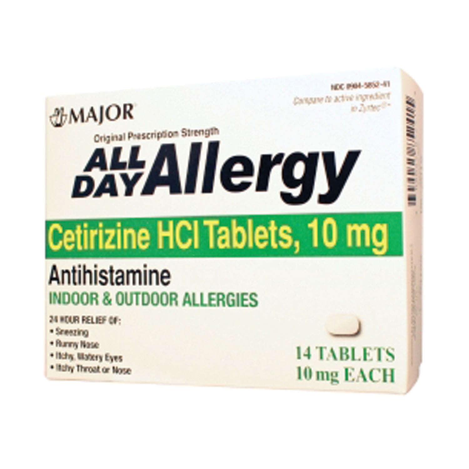 255546 - Major Pharmaceuticals - All Day Allergy, 24 Hour, 14s, Compare to Zyrtec®, NDC# 00904-6717-41, 24/cs (US Only) (Products cannot be sold to retail stores or online retailers such as Amazon, Walmart, eBay, Alibaba, etc.) , cs
