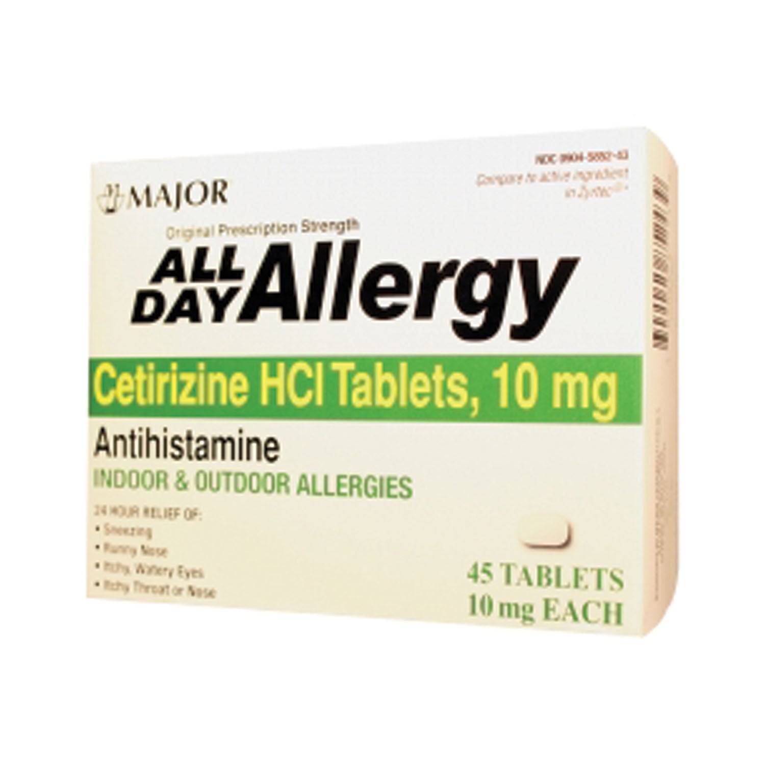 255549 - Major Pharmaceuticals - All Day Allergy, 24 Hour, 45s, Compare to Zyrtec®, 24/cs, NDC# 00904-6717-43 (US Only) (Products cannot be sold to retail stores or online retailers such as Amazon, Walmart, eBay, Alibaba, etc.) , cs
