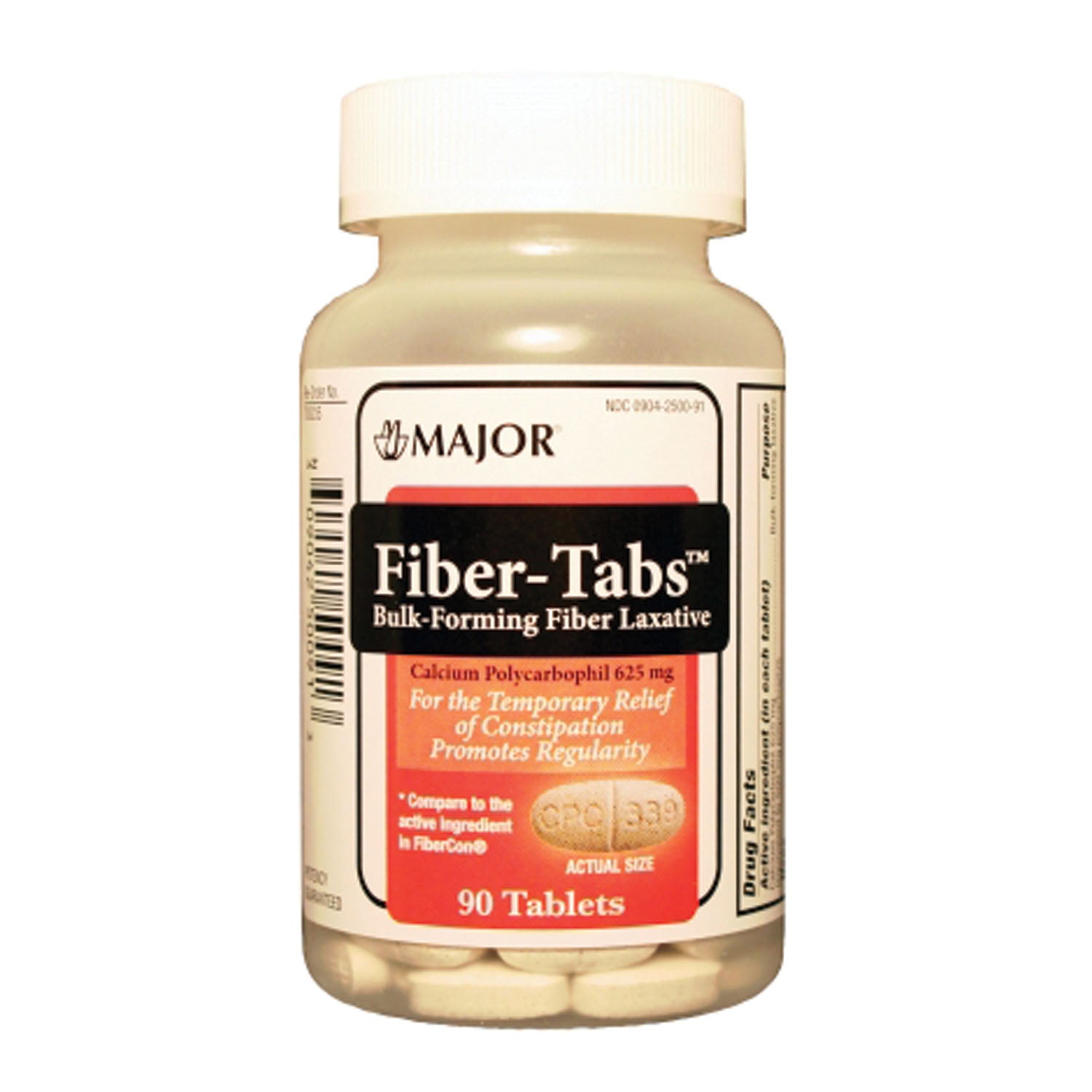 700235 - Major Pharmaceuticals - Fiber Tablets, 90s, Compare to Fibercon®, NDC# 00904-2500-91 (US Only) (Products cannot be sold to retail stores or online retailers such as Amazon, Walmart, eBay, Alibaba, etc.) , ea