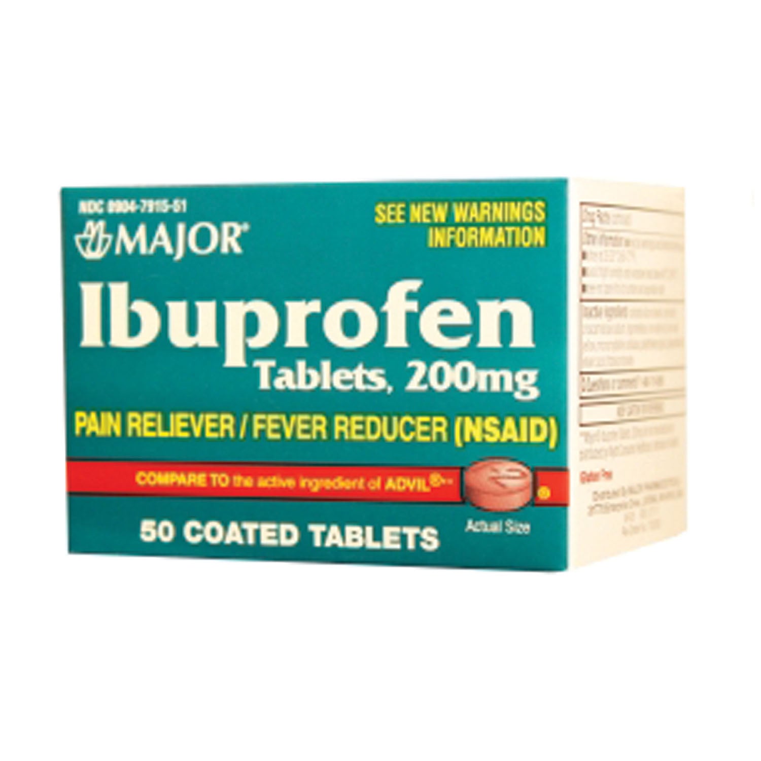 700393 - Major Pharmaceuticals - Ibuprofen, 200mg, 50s, Compare to Advil®, 144/cs, NDC# 00904-6747-51 (US Only) (Products cannot be sold to retail stores or online retailers such as Amazon, Walmart, eBay, Alibaba, etc.) , cs
