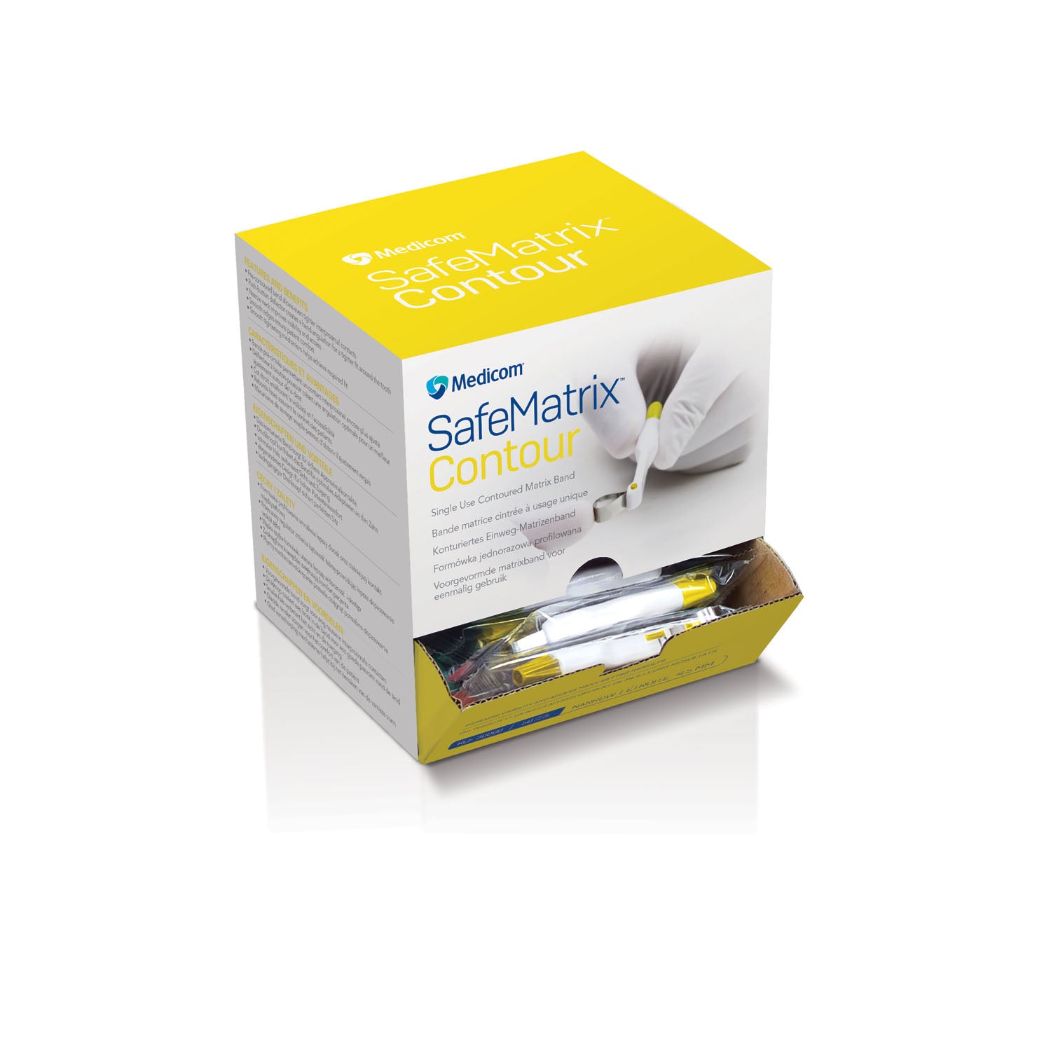 30060 - Medicom, Inc. - Matrix Band, Disposable, Contour Narrow, 4.5mm, Yellow, 50 bands/bx , bx