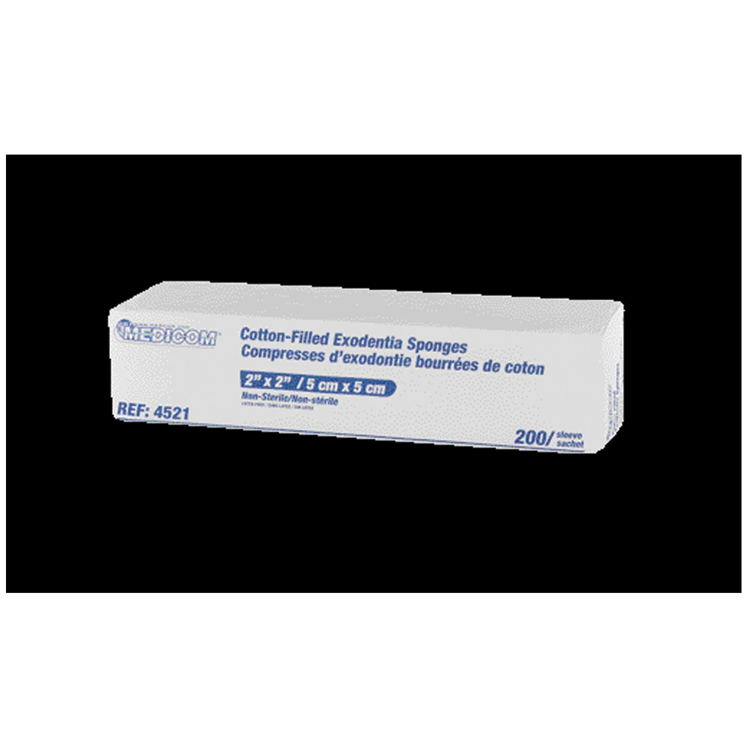 4521 - Medicom, Inc. - Gasa, 2" x 2", 8 capas, no estéril, 200/slv, 25slv/cs (80 cs/plt) (No disponible para la venta en Canadá), cs