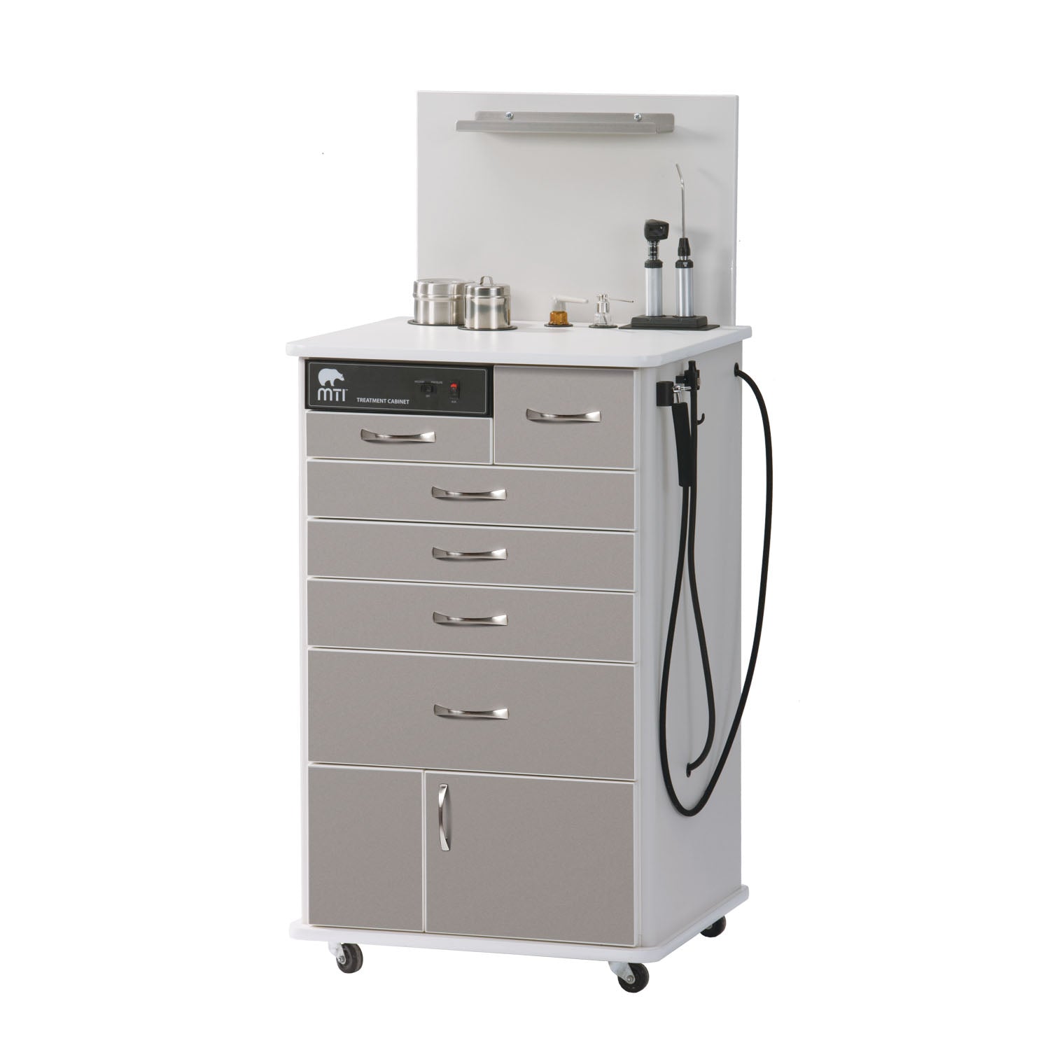 TC100BS-101-207 - MTI - Medical Technology Industries, Inc. - Gabinete de otorrinolaringología TC100BS, vertical, configuración estándar 1, laminado sombreado, borde blanco (SOLO ENVÍO DIRECTO) (EE. UU. continentales y Canadá), c/u