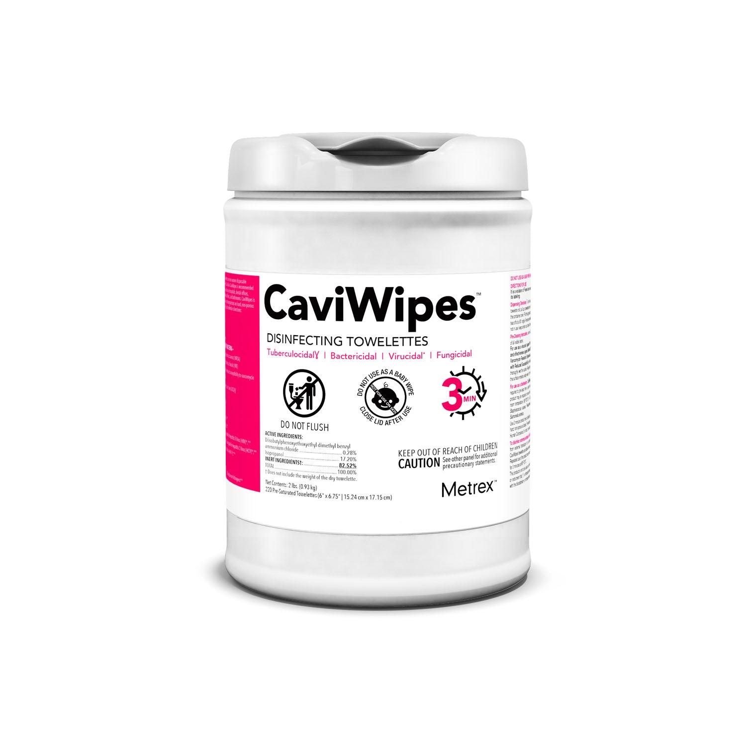 10-1090 - Metrex Research Corporation - CaviWipes, 220 Wipes per Canister, 12 can/cs (40 cs/plt) (091262) (US Only) , cs