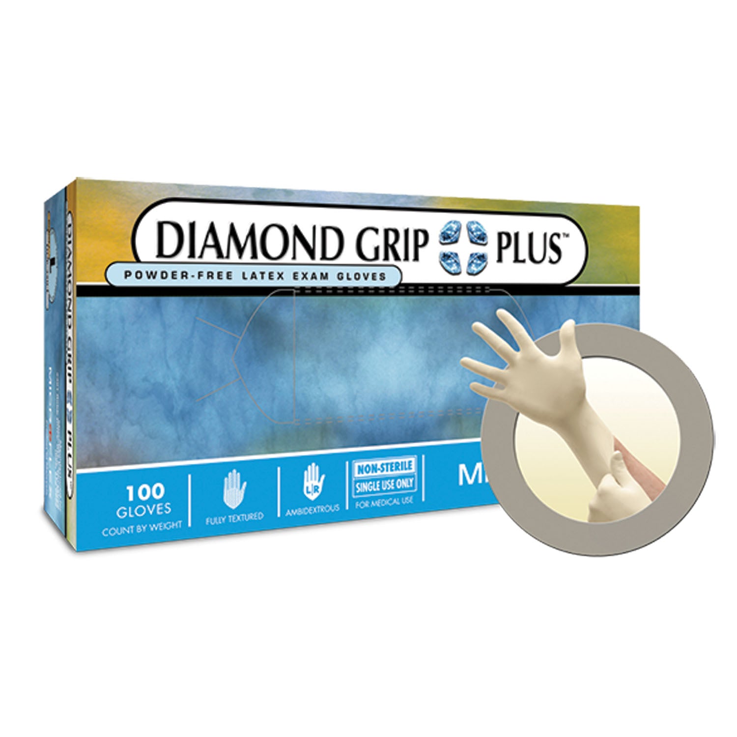 DGP-350-M - Ansell - Exam Gloves, PF Latex, Textured, Medium, 100/bx, 10 bx/cs (60 cs/plt) (US Only) , cs