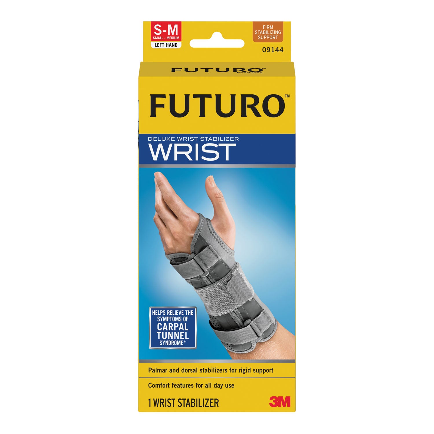 09144ENT - 3M Personal Safety Division - Wrist Stabilizer, Left Hand, Small/ Medium, 3/pk, 4 pk/cs (Continental US+HI Only) , cs