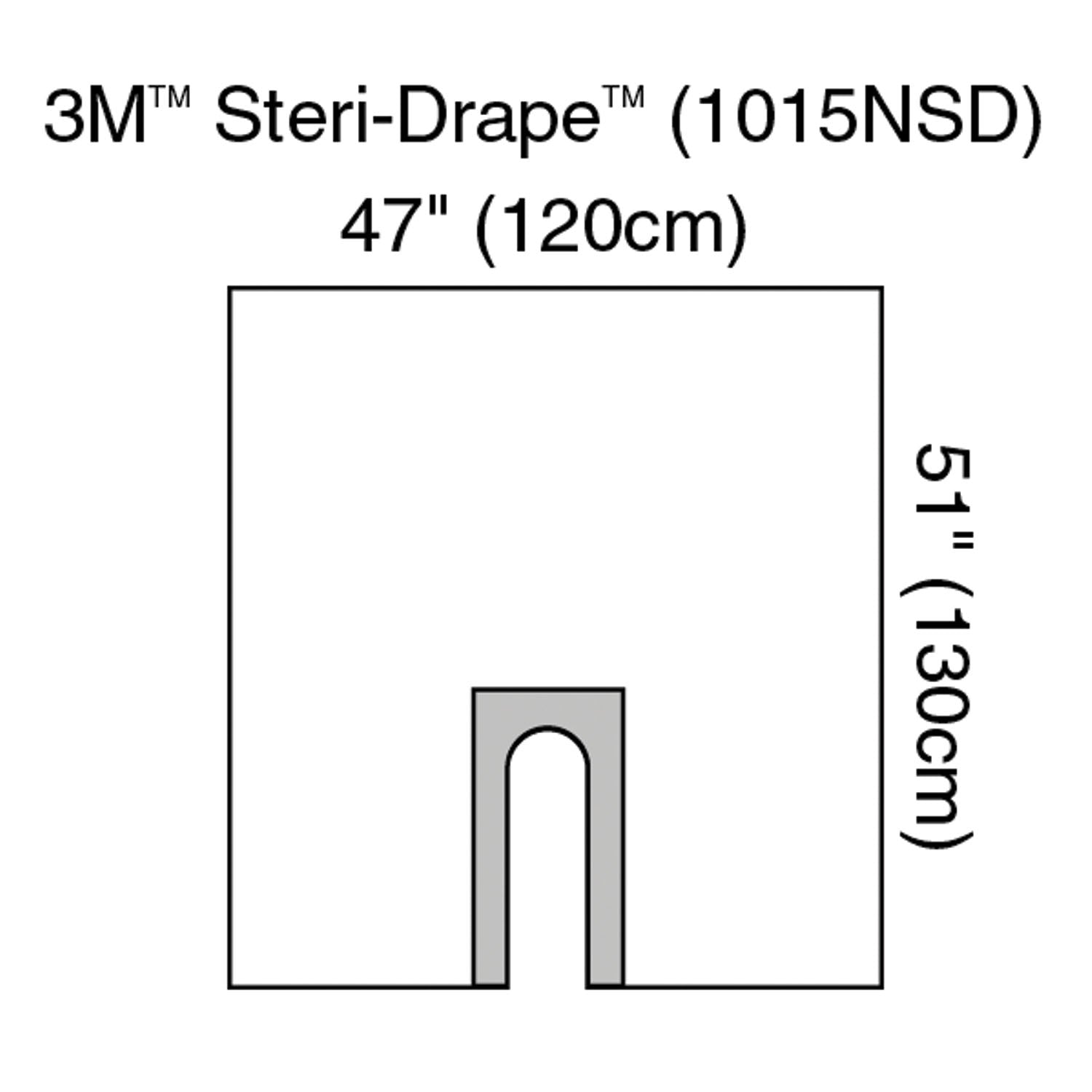 1015NSD - Solventum Corporation - U-Drape, 47" x 51", Non-Sterile, Clear Plastic, U-Slot Aperture with Adhesive, 100/cs (Continental US+HI Only) , cs