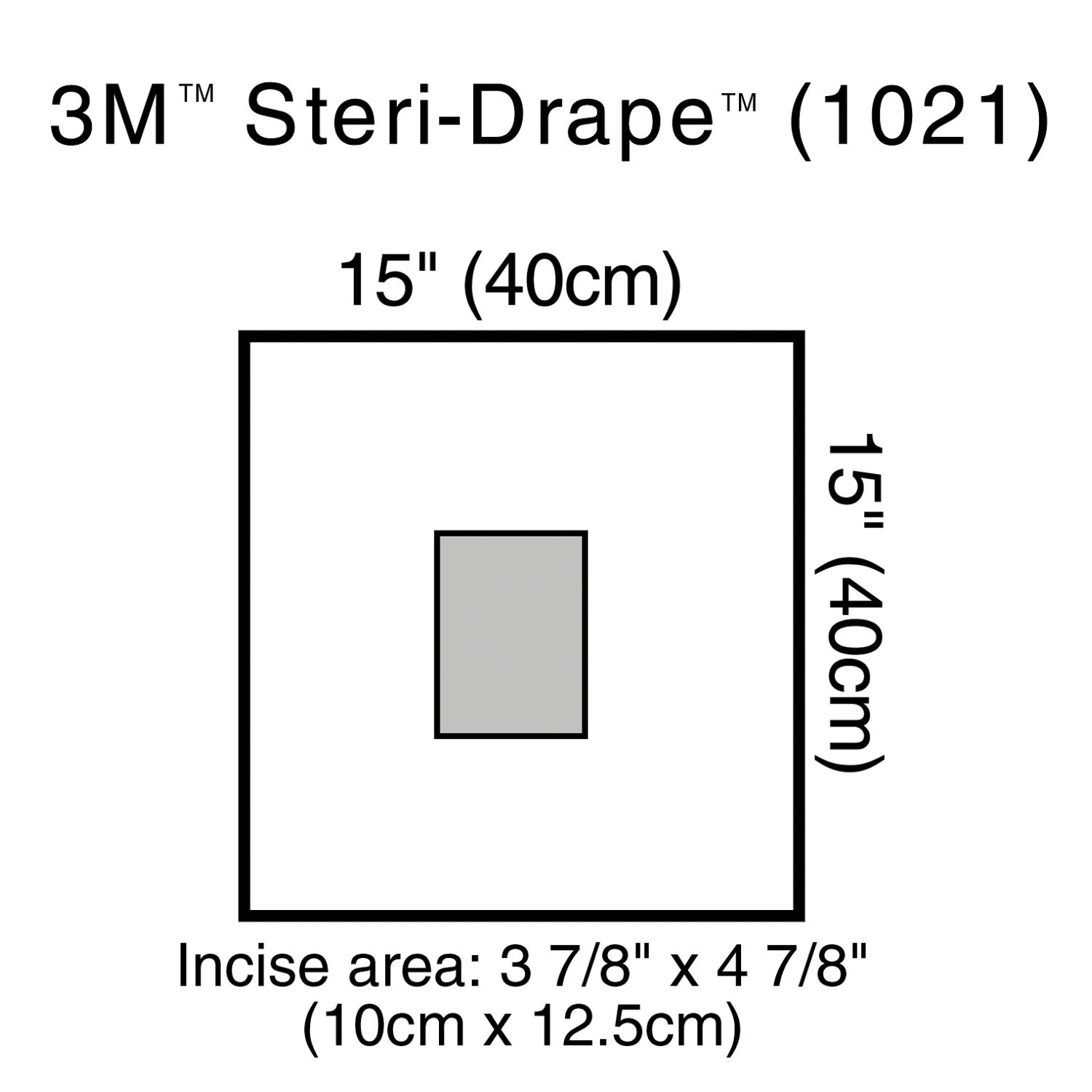 1021 - Solventum Corporation - Small Drape with Incise Film, 15" x 15", 10/bx, 4 bx/cs (Continental US+HI Only) (Short-Dated & Non-Returnable) , cs
