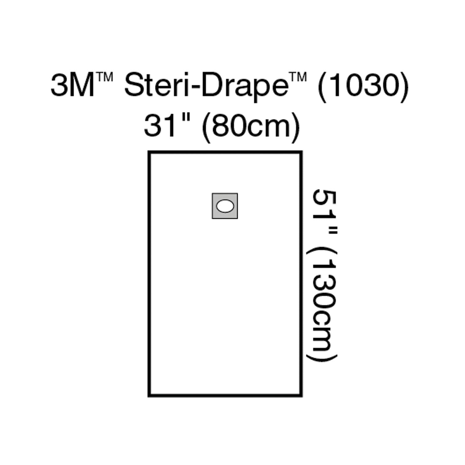 1030 - Solventum Corporation - Medium Drape with Adhesive Aperture, 31" x 51", 10/bx, 4 bx/cs (Continental US+HI Only) (Item on Manufacturer Backorder - Inventory Limited when Available) , cs