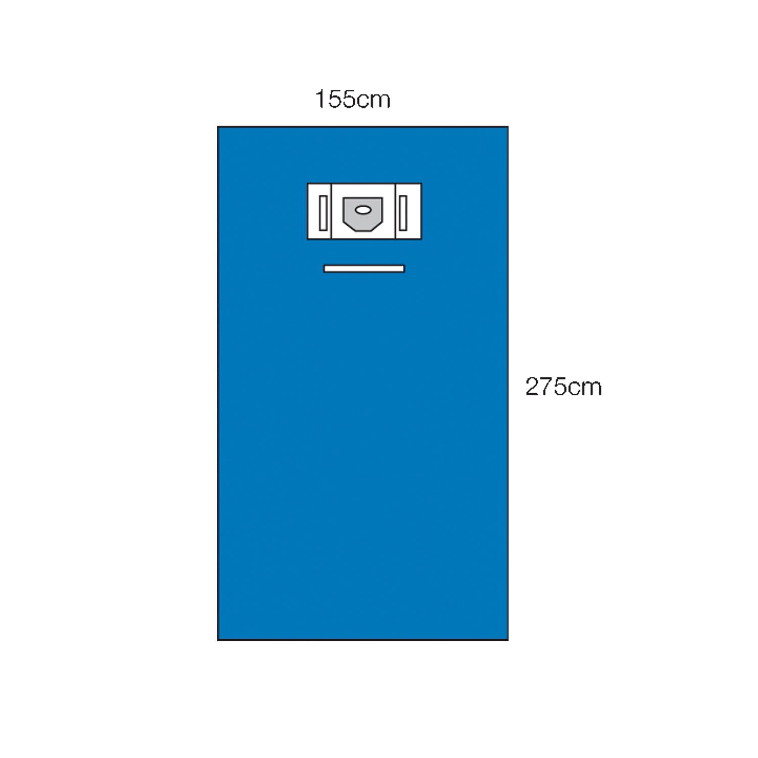 1065B - Solventum Corporation - Large Sheet with Aperture & 2 Pouches, 62" x 107", Standard Blue Fabric, Face Arch, Fluid Collection Pouches, 14/bx, 2 bx/cs (Continental US+HI Only) , cs