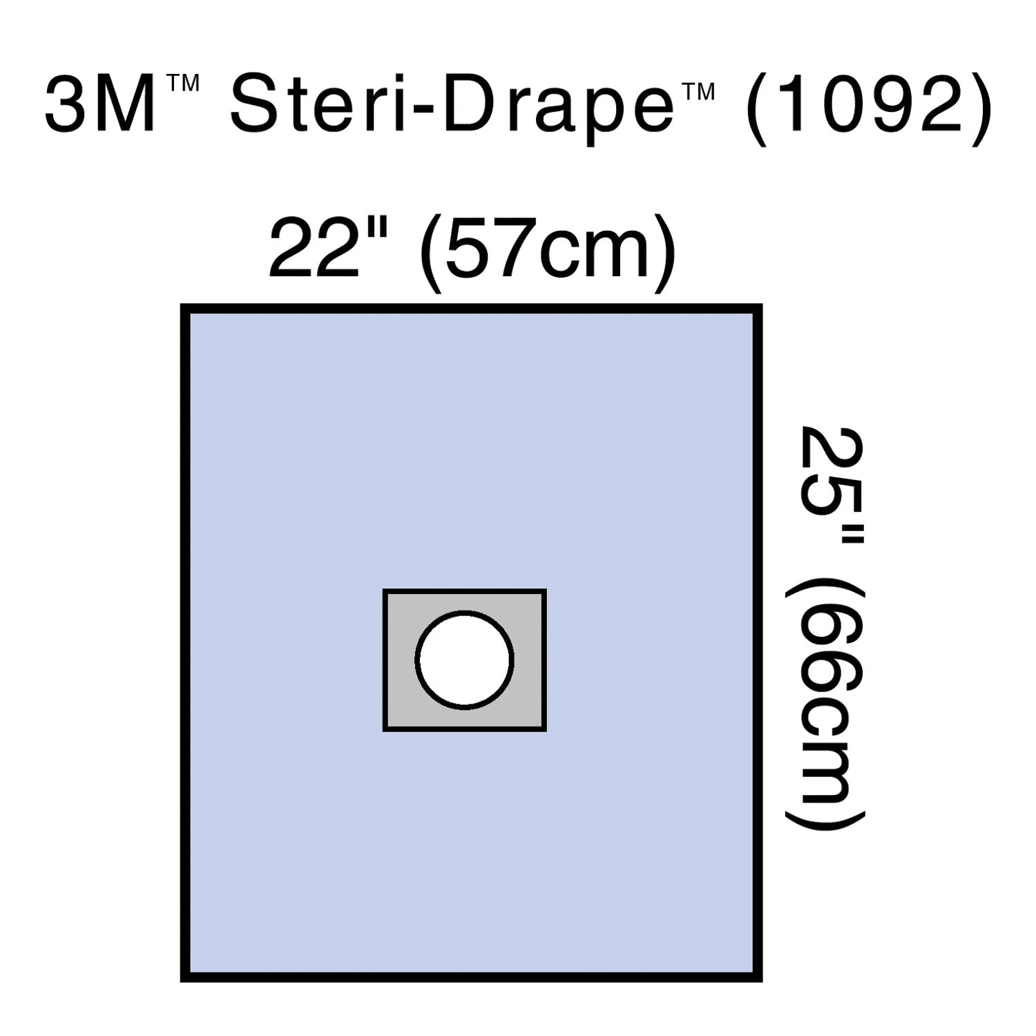 1092 - Solventum Corporation - Small Drape, Adhesive Aperture, 22" x 25", 3M Biocade Fabric, 25/bx, 4 bx/cs (Continental US+HI Only) , cs