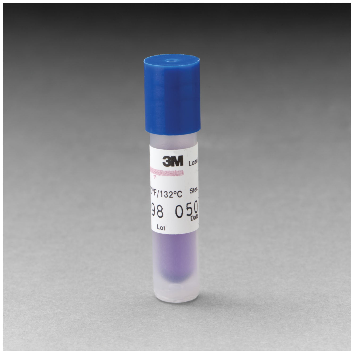 1261 - Solventum Corporation - Indicator For Steam 270°F/ 132°C Gravity Displacement Steam Sterilizers, 24 Hour Readout, Blue Cap, 100/bx, 4 bx/cs (Continental US+HI Only) , cs