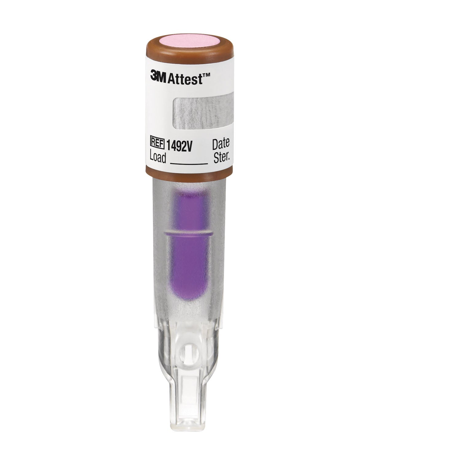 1492V - Solventum Corporation - Super Rapid Readout Biological Indicator, 24-Minute Readout for 132°C (270°F), 3 or 4-Minute and 135°C (275°F) 3-Minute Steam Sterilization Cycles, Brown Cap, 50/bx, 4 bx/cs (Continental US+HI Only) , cs