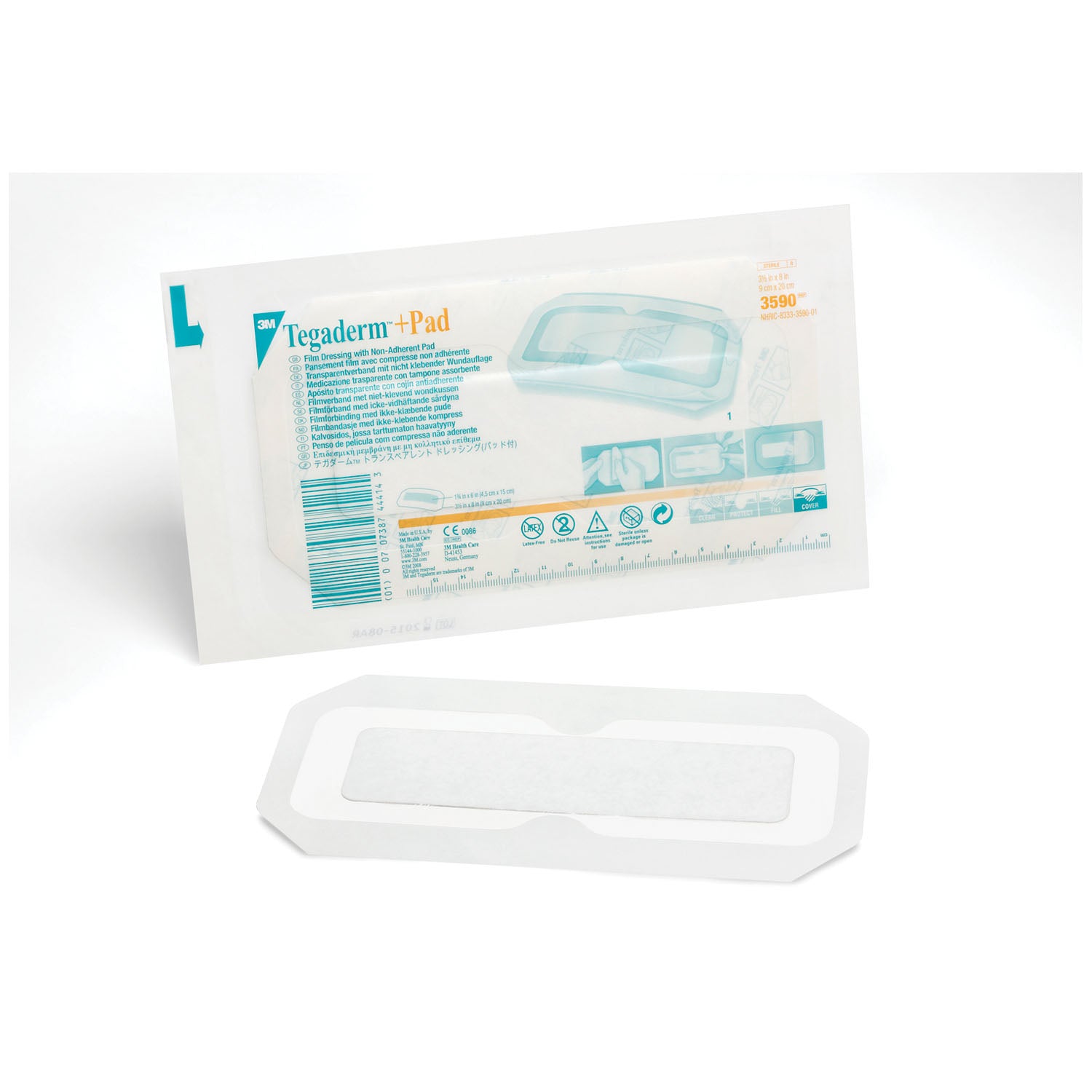 3590 - Solventum Corporation - 透明敷料,3½英寸 x 8英寸,墊片尺寸1¾英寸 x 6英寸,25片/盒,4盒/箱(僅限美國大陸及夏威夷),箱裝