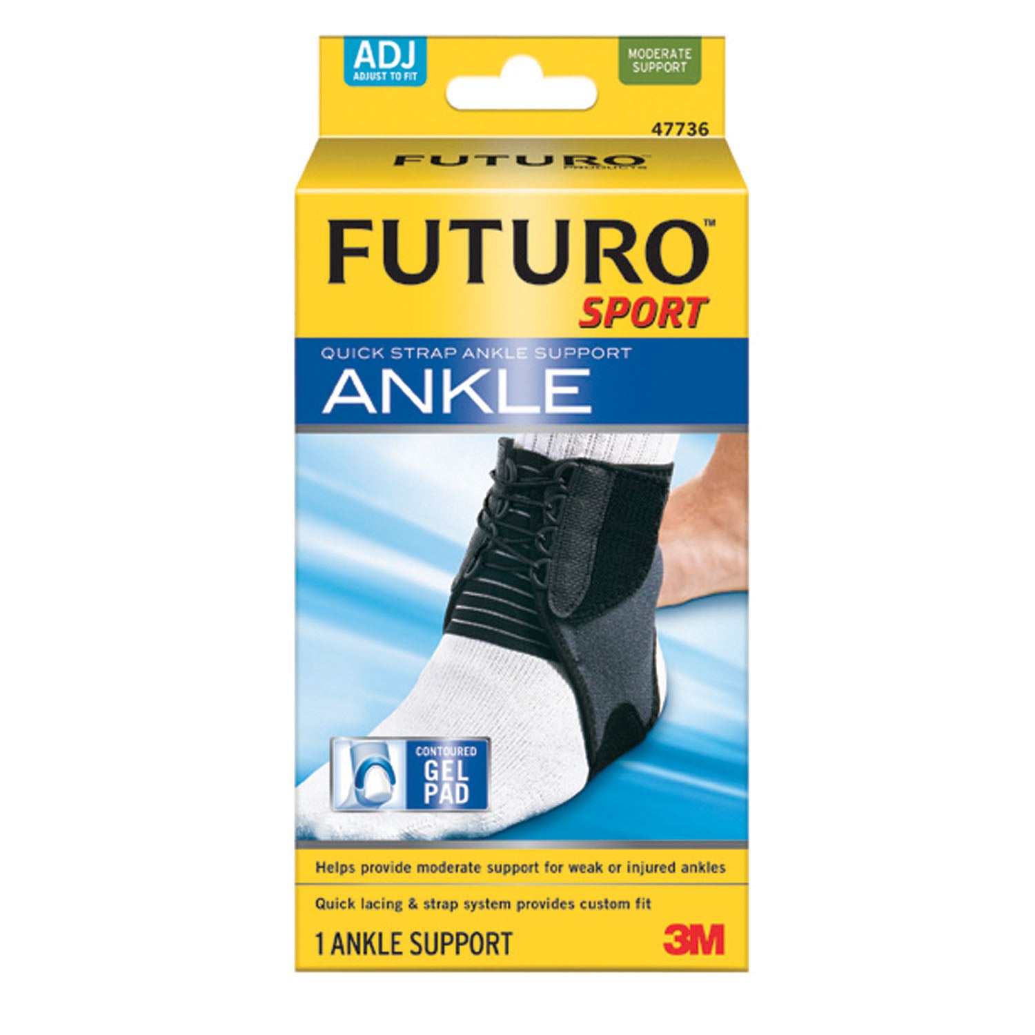 47736EN - 3M Personal Safety Division - Ankle Brace, Adjustable, 2/pk, 6 pk/cs (Continental US+HI Only) , cs