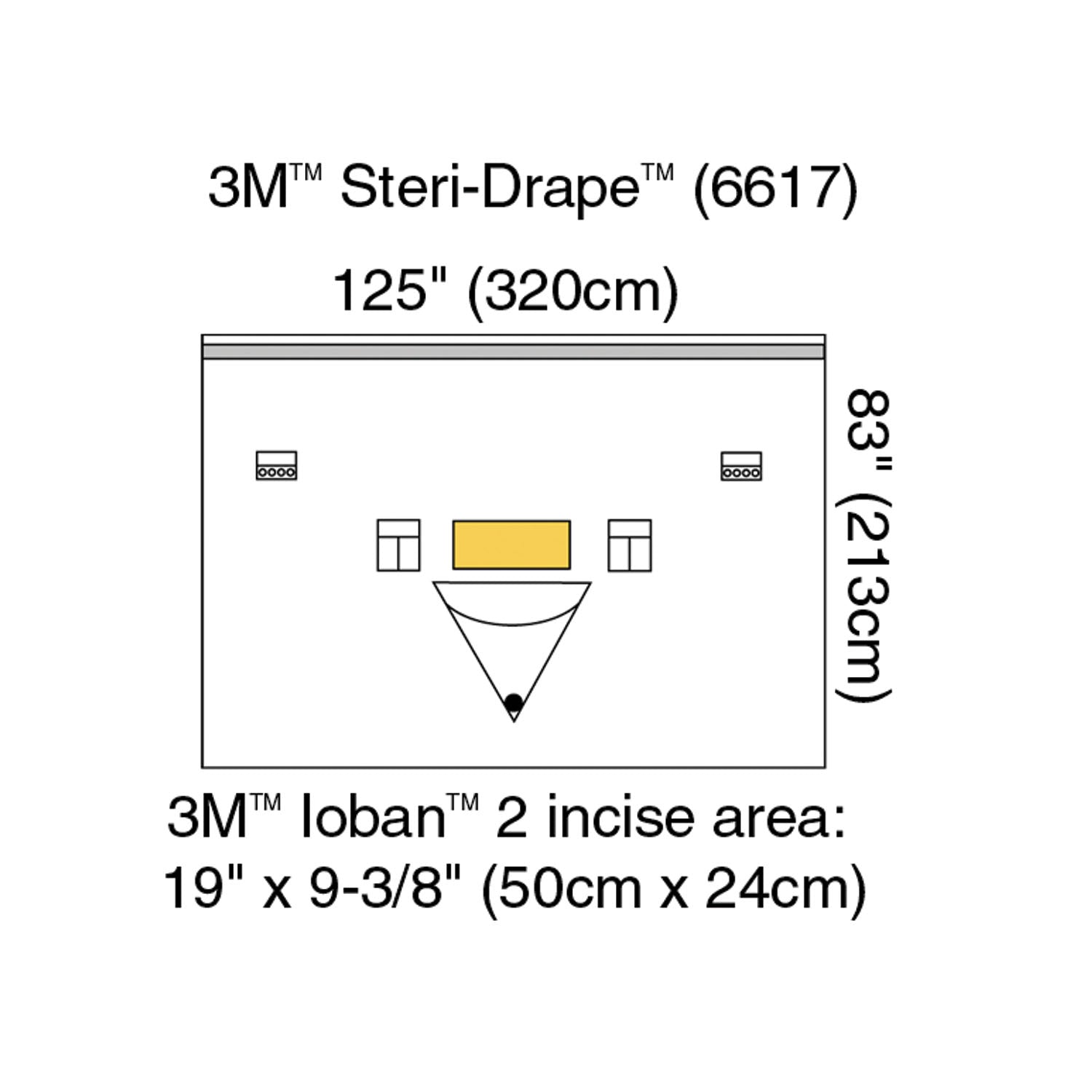 6617 - Solventum Corporation - 隔離敷料,126 英寸 x 83 英寸,Ioban™ 2 切口膜及收納袋,1 個出口,2 個器械袋,2 個管線整理器,頂部帶粘合條,5 片/盒,4 盒/箱(僅限美國大陸和夏威夷),箱裝