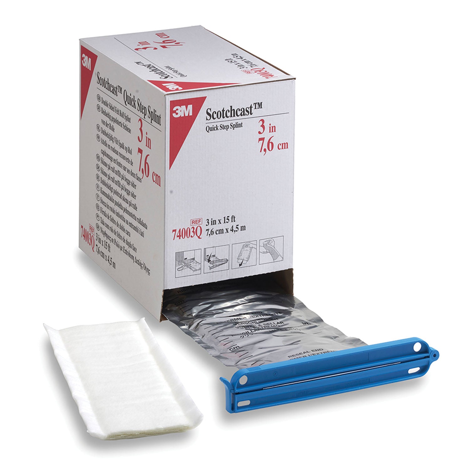 74003Q - Solventum Corporation - Felt Splint, 3" x 15 ft Roll, 1 rl/bx, 2 bx/cs (Continental US+HI Only) , cs