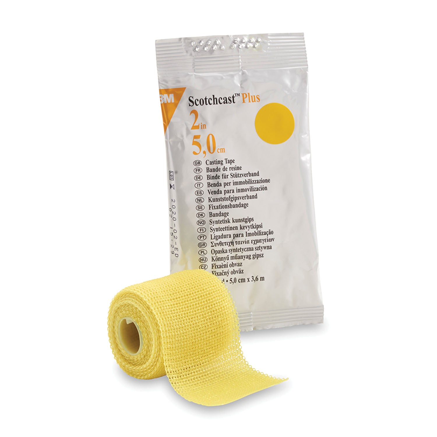 82002Y - Solventum Corporation - Cinta de yeso Plus, estándar, 2" x 4 yardas, amarilla, 10/caja (solo EE. UU. continental + HI), caja