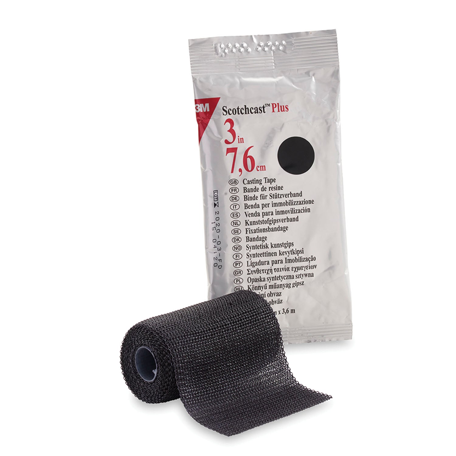82003A - Solventum Corporation - Plus Casting Tape, 3" x 4 yds, Black, 10/cs (Continental US+HI Only) , cs