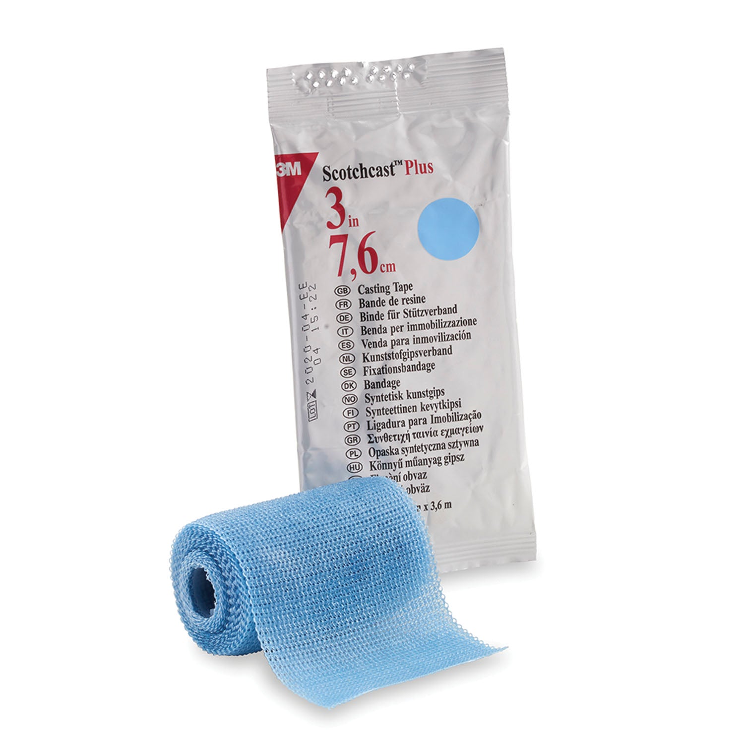 82003L - Solventum Corporation - Cinta de yeso Plus, 3" x 4 yardas, azul claro, 10/caja (solo EE. UU. continental + HI), caja