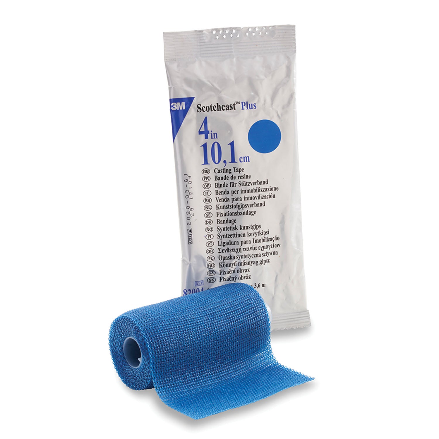 82004B - Solventum Corporation - Plus Casting Tape, 4" x 4 yds, Blue, 10/cs (Continental US+HI Only) , cs