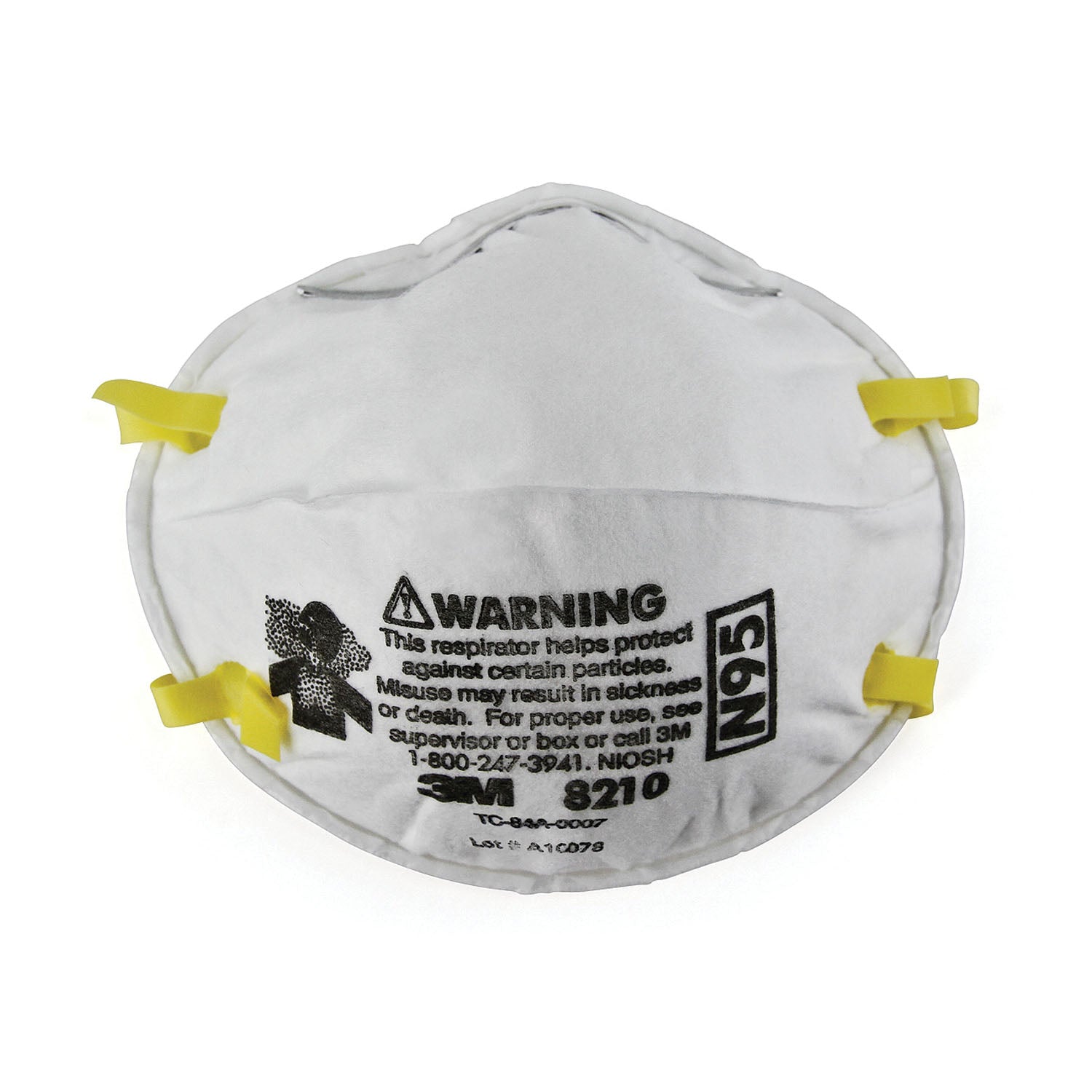 8210 - 3M Personal Safety Division - Particulate Respirator, Staple Free Attachment, 160/cs (Continental US+HI Only) , cs