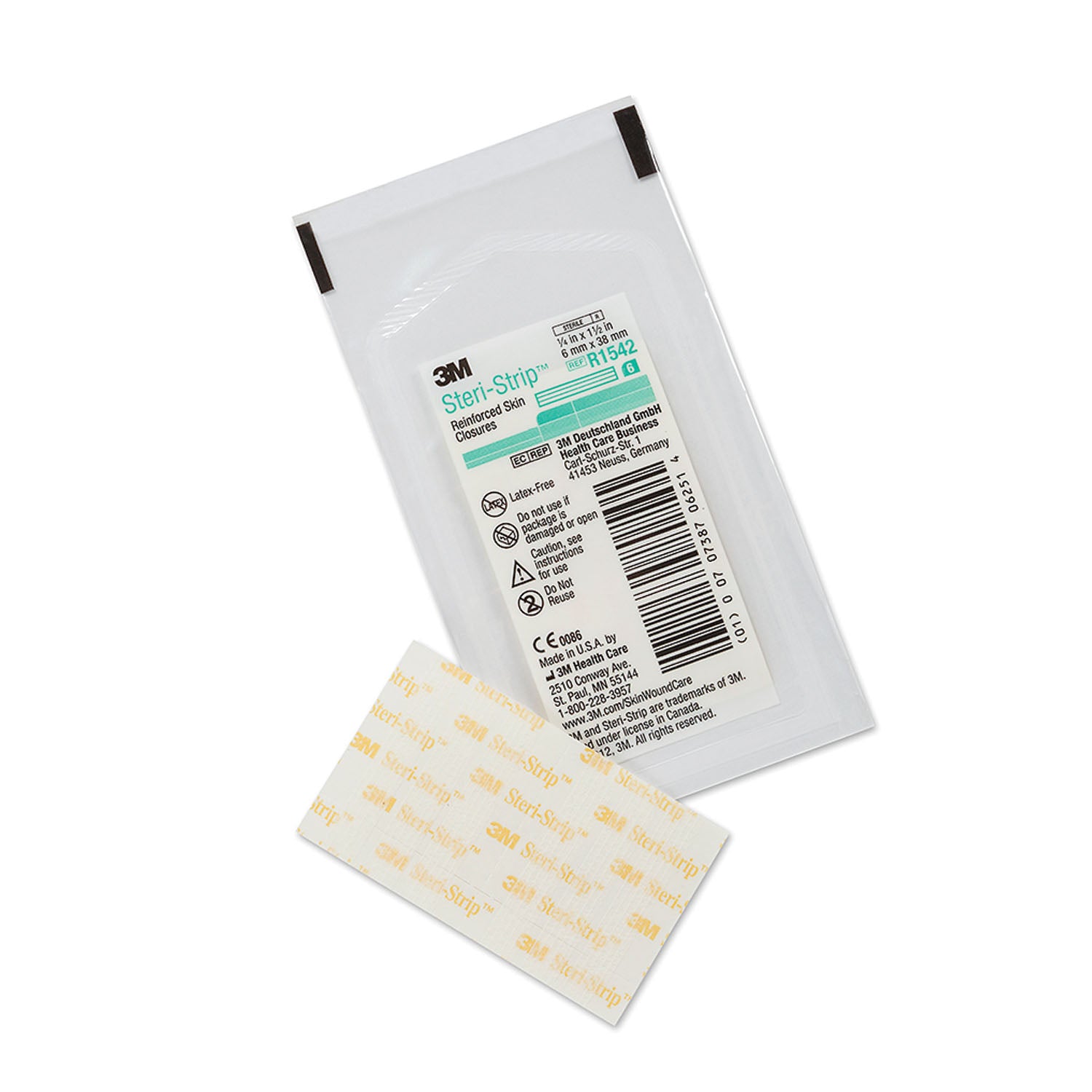 R1542 - Solventum Corporation - 加強型皮膚縫合條,¼英寸 x 1½英寸,6條/袋,50袋/盒,4盒/箱(僅限美國大陸及夏威夷),箱裝