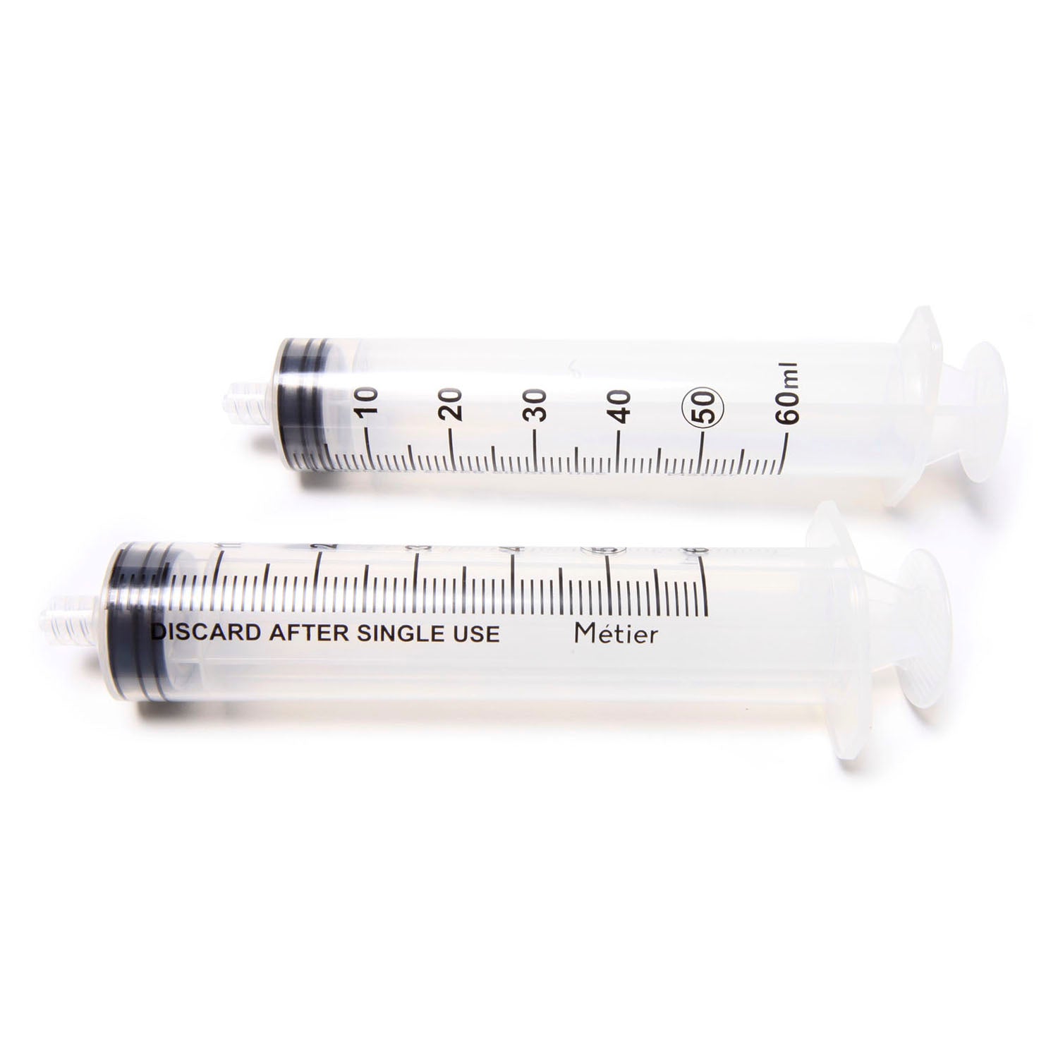 DSLL60 - Metier Medical USA, LLC - 一次性皮下注射標準注射器,60毫升,25支/盒,12盒/箱,箱裝