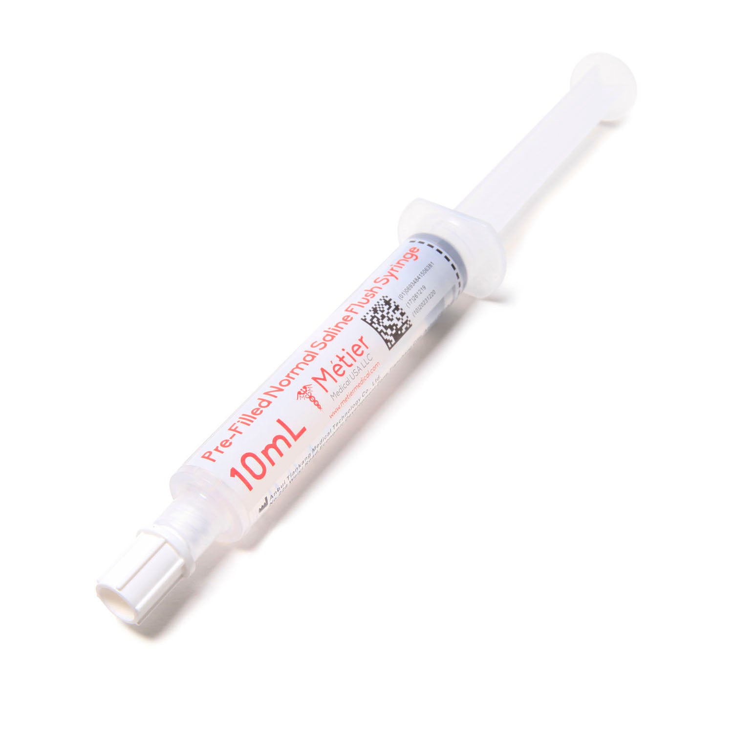 PF1010 - Metier Medical USA, LLC - 預充式生理食鹽水注射器,Safe-T-Flush™,10毫升,30支/盒,10盒/箱,箱裝