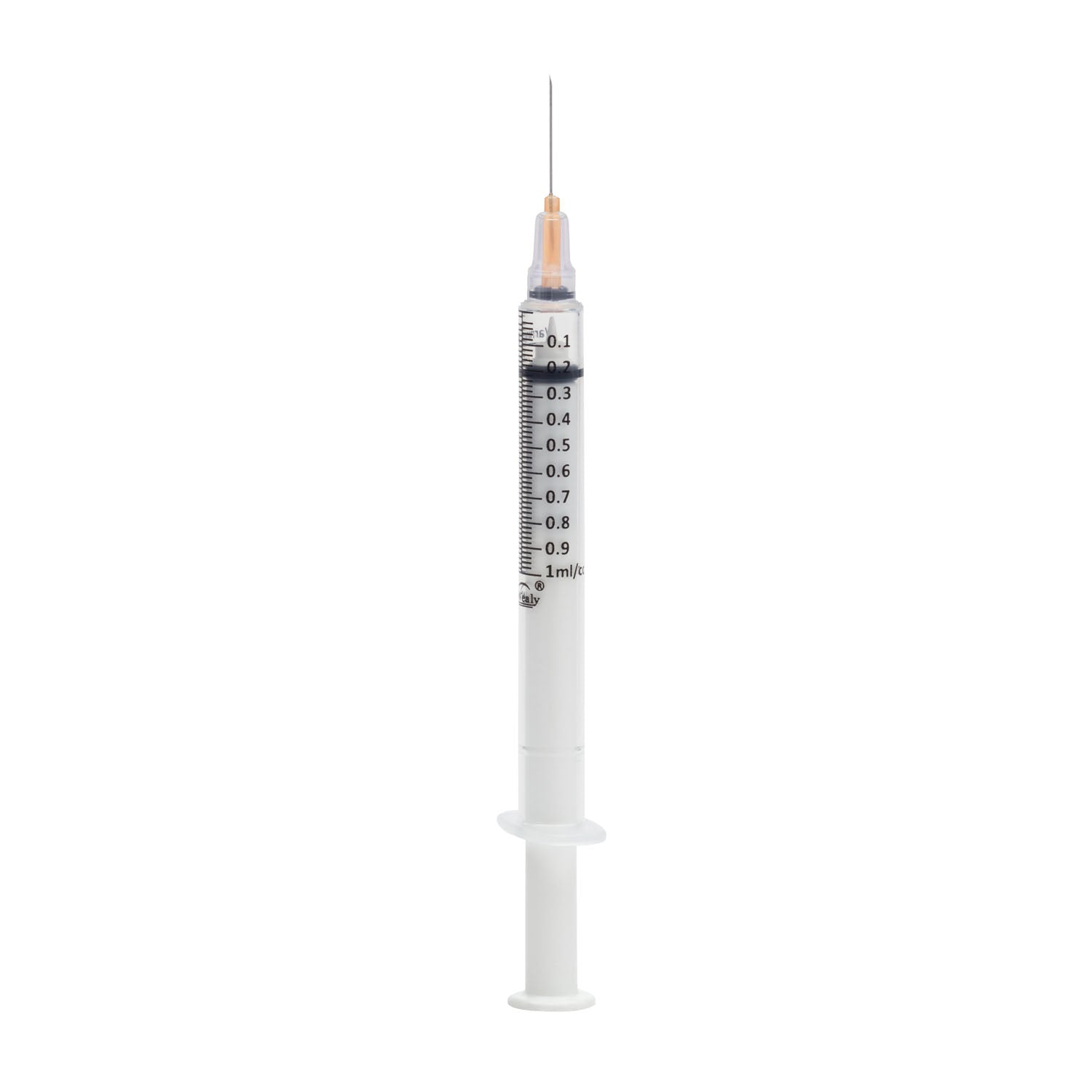 SS1ML25G101 - Myco Medical - 安全注射器(附針頭),1毫升,25G x 1.0,無菌,橘色,100支/盒(處方藥)(需支付危險品處理費,無法空運或運往阿拉斯加、關島、夏威夷、北馬裡亞納群島、波多黎各、美屬維爾群島