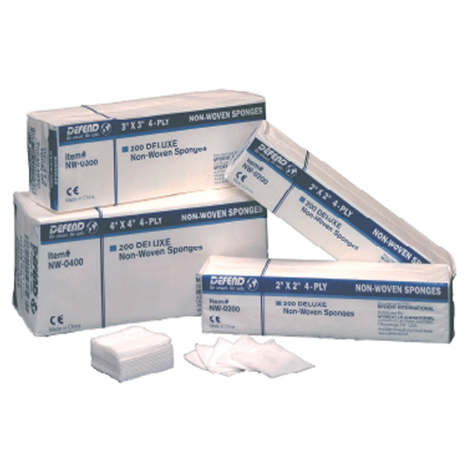 NW-0300 - Mydent - Esponjas no tejidas, 3" x 3", 4 capas, no estériles, 4000/caja