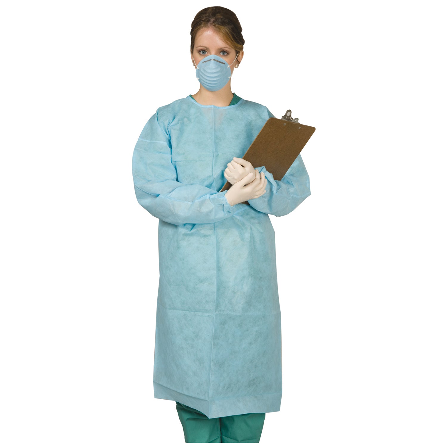 SG-1000 - Mydent - Disposable Tie-Back Gown, Blue, Medium, 10/bg **Temporarily Unavailable for Sale** , bg