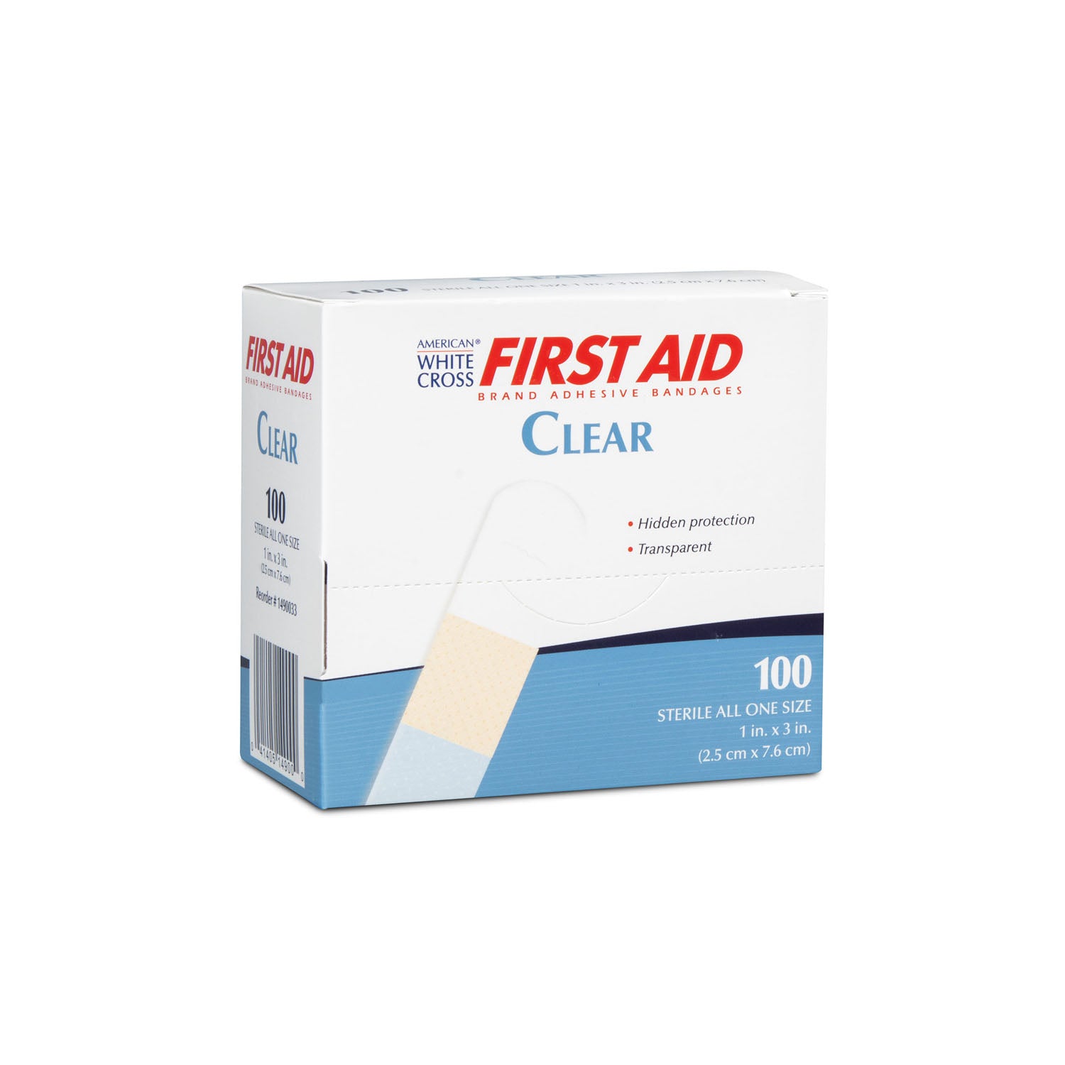 1490033 - Dukal Corporation - Clear Strip Adhesive Bandage, 1" x 3", 100/bx, 12 bx/cs , cs