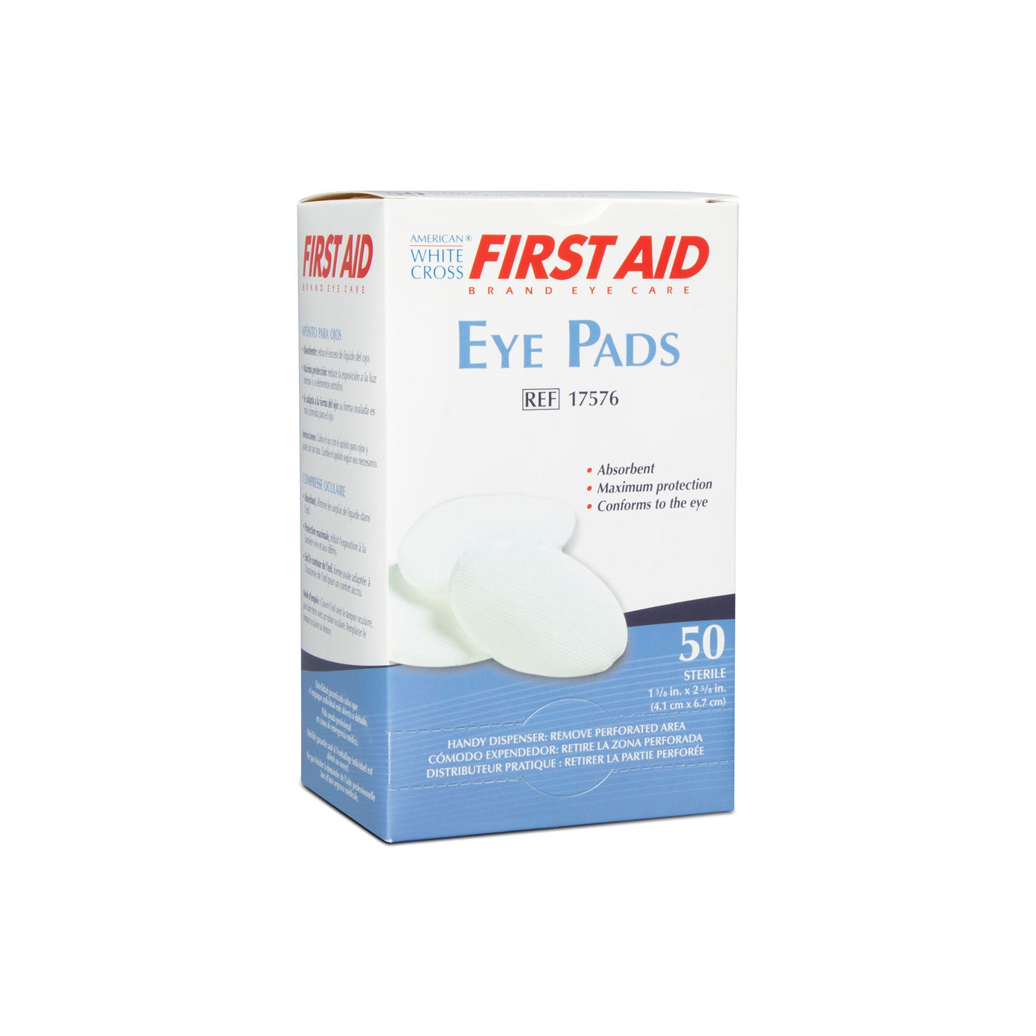 17576 - Dukal Corporation - Oval Eye Pad, 1 5/8" x 2 5/8", Sterile, 1/pk, 50 pk/bx, 24 bx/cs , cs
