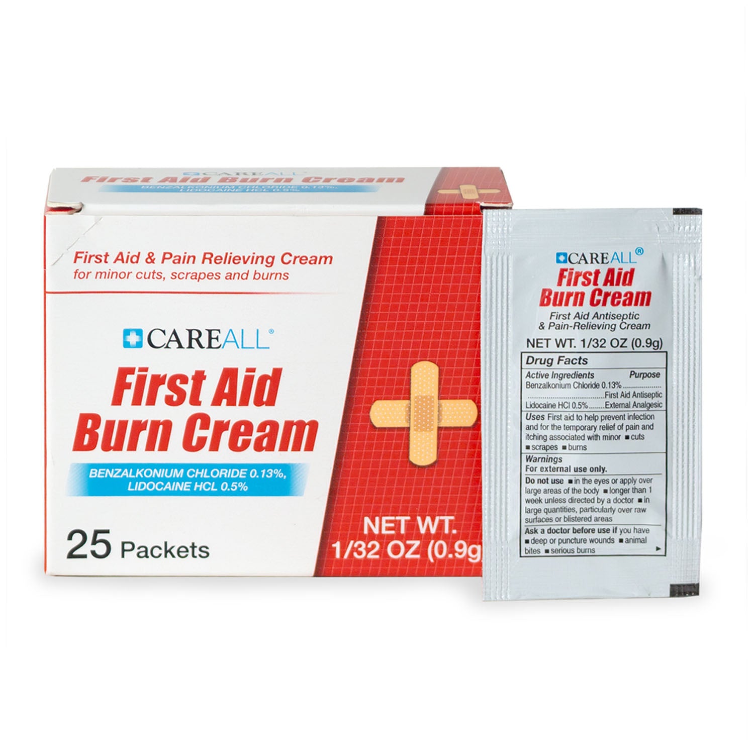 FABCP925 - New World Imports - CareAll® First Aid Burn Cream Packet, 0.9g, 25/bx, 36 bx/cs (Not Available for sale into Canada) , cs