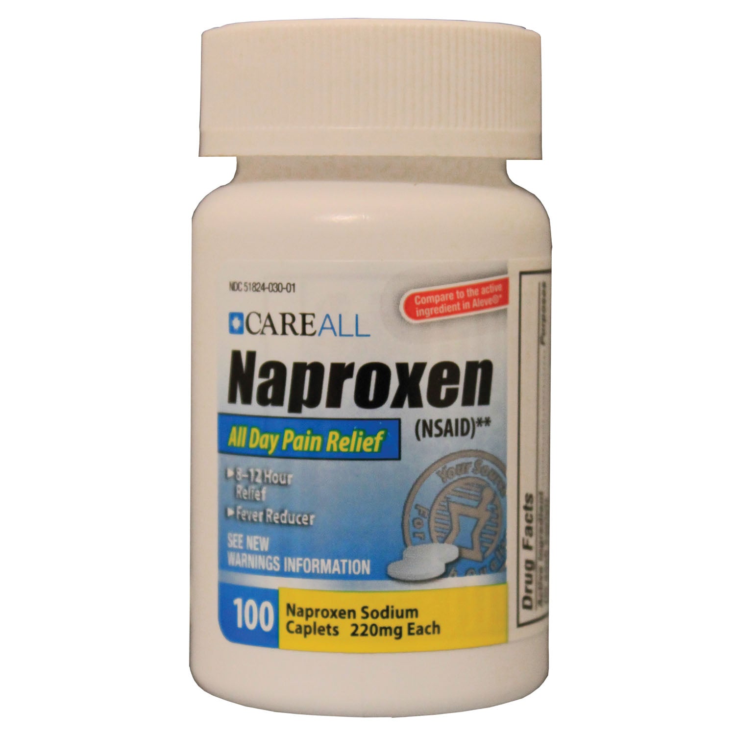 NAPC220100 - Importaciones del Nuevo Mundo - Cápsulas de naproxeno sódico, 220 mg, en comparación con el ingrediente activo de Aleve®, 100/botella, 24 botellas/caja (no disponible para la venta en Canadá), caja