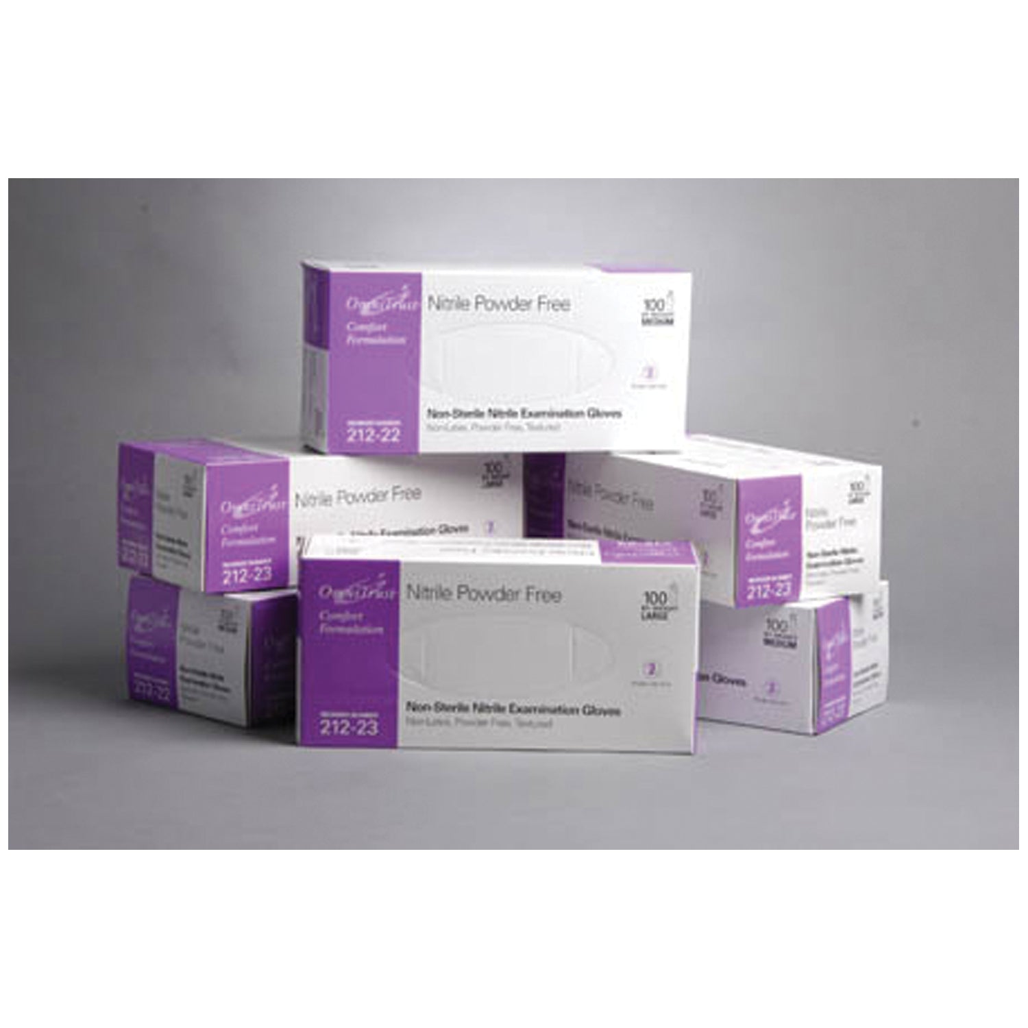 212-22 - Omni International Corp. - Exam Glove, Nitrile, Medium, Powder Free (PF), 100/bx, 10 bx/cs (75 cs/plt) (See additional pricing for drop ship orders less than 1,000 cs) , cs