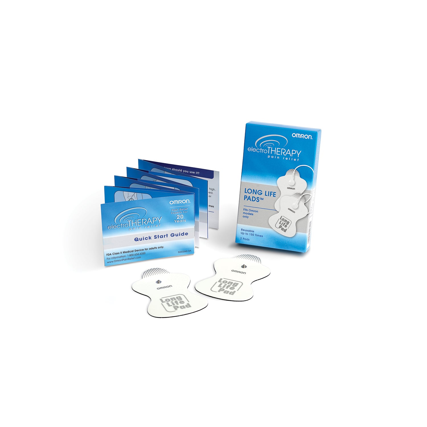 PMLLPAD - Omron Healthcare, Inc. - Accesorios: Almohadillas de larga duración, sin suciedad, autoadhesivas, pregelificadas (para uso individual), paquete de 2, 48 unidades (solo EE. UU.)