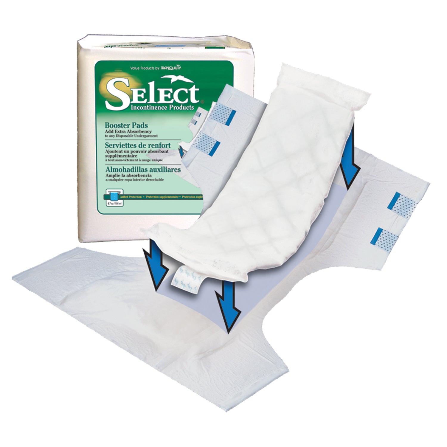 2760 - Principle Business Enterprises - Booster Pad, 12" x 4¼", Capacity 6.7 fl oz, 25/bg, 8 bg/cs (US Only) , cs