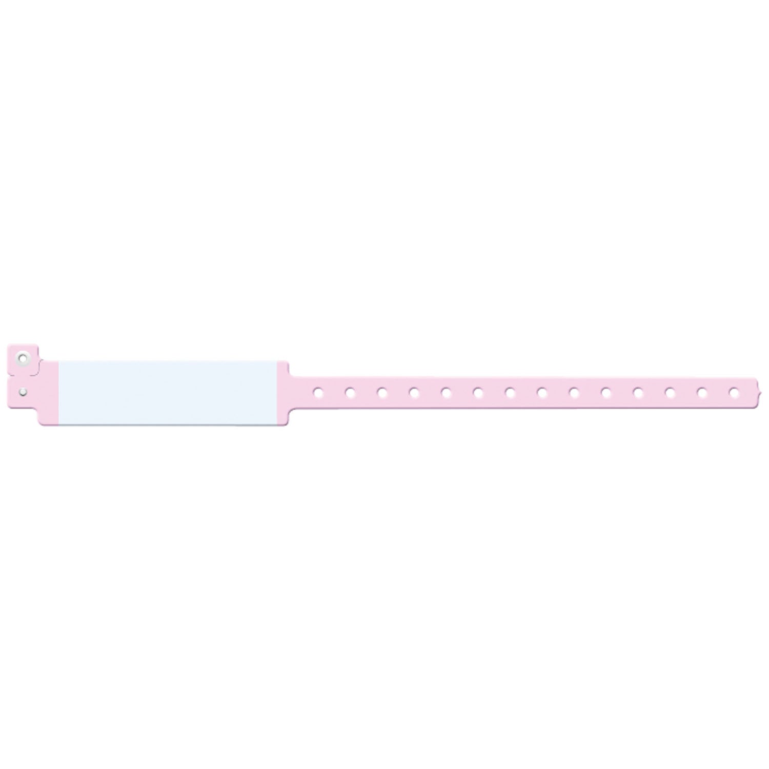 227C - Soluciones de identificación médica - Pulsera para adultos, vinilo impresor, impresión personalizada, rosa, 500/caja