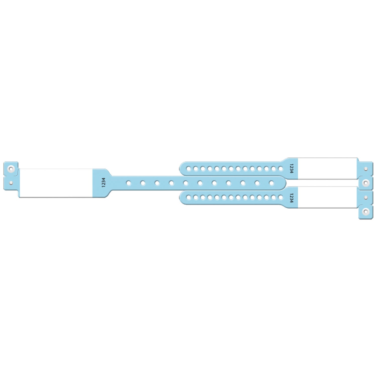 429 - Soluciones de identificación médica - Juego de pulseras de 3 piezas para madre e hijo, con impresora, azul, 100 unidades por caja