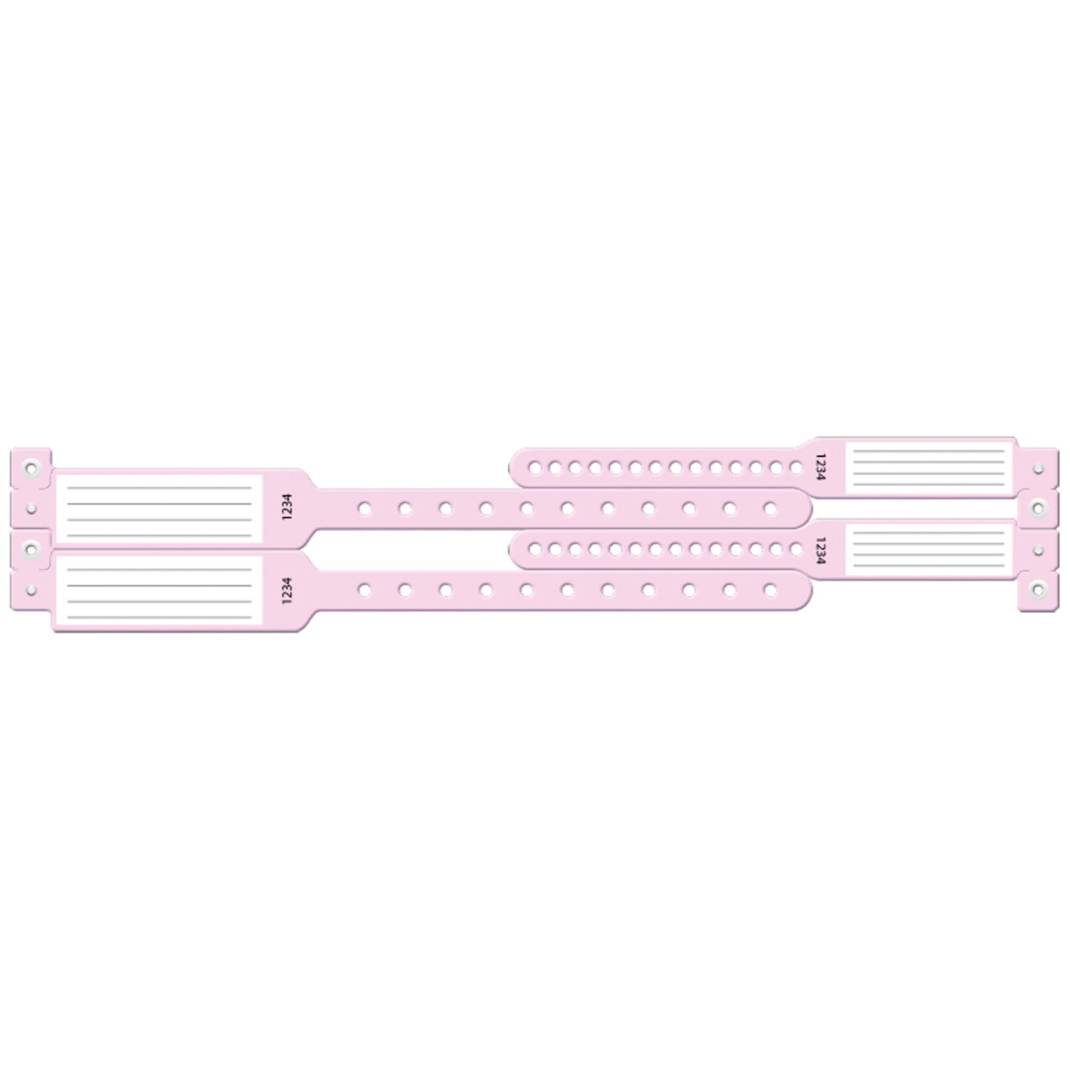 447 - Soluciones de identificación médica - Juego de pulseras de 4 piezas para madre e hijo, inserto, rosa, 100 unidades por caja
