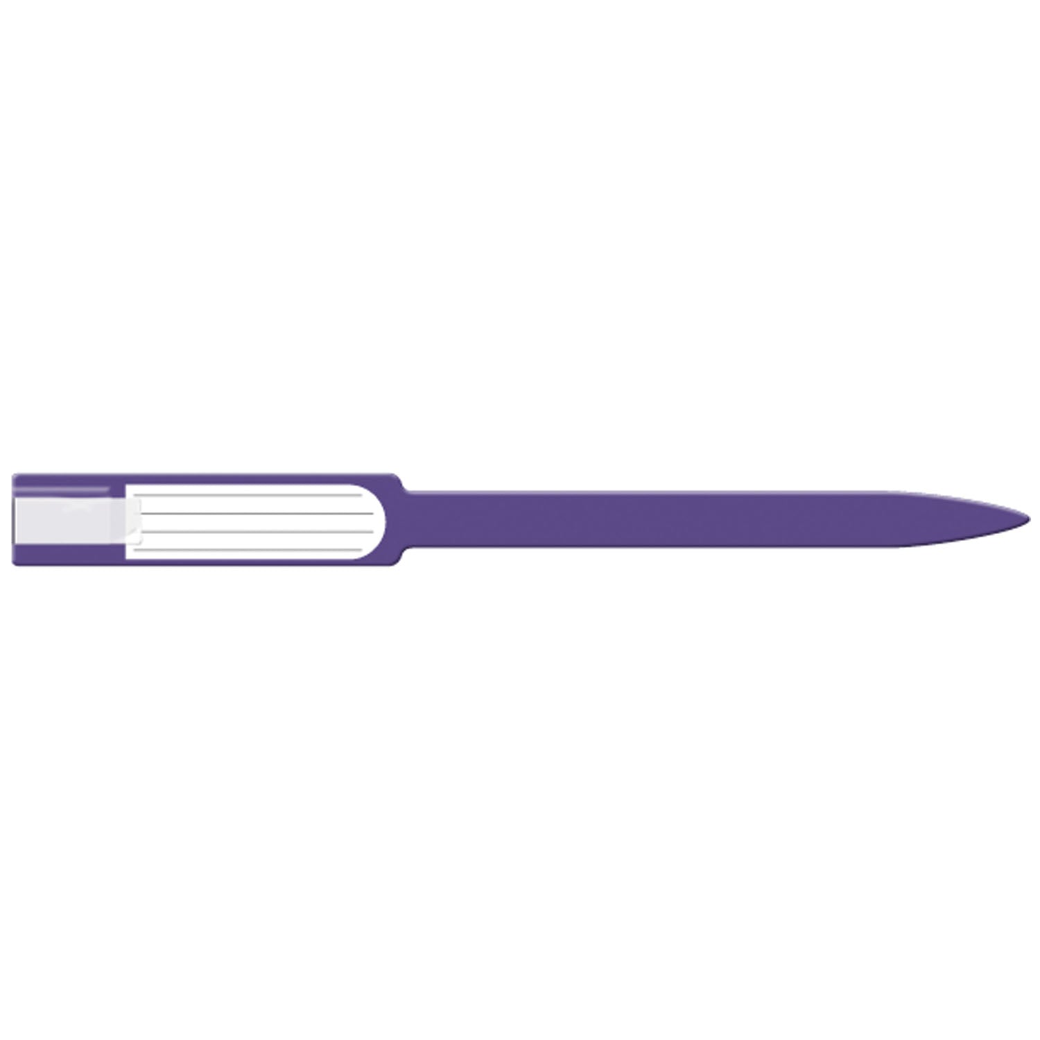8147 - Soluciones de identificación médica - Pulsera para adultos/niños, insertable, autoadhesiva, de vinilo suave, morada, 250 unidades por caja