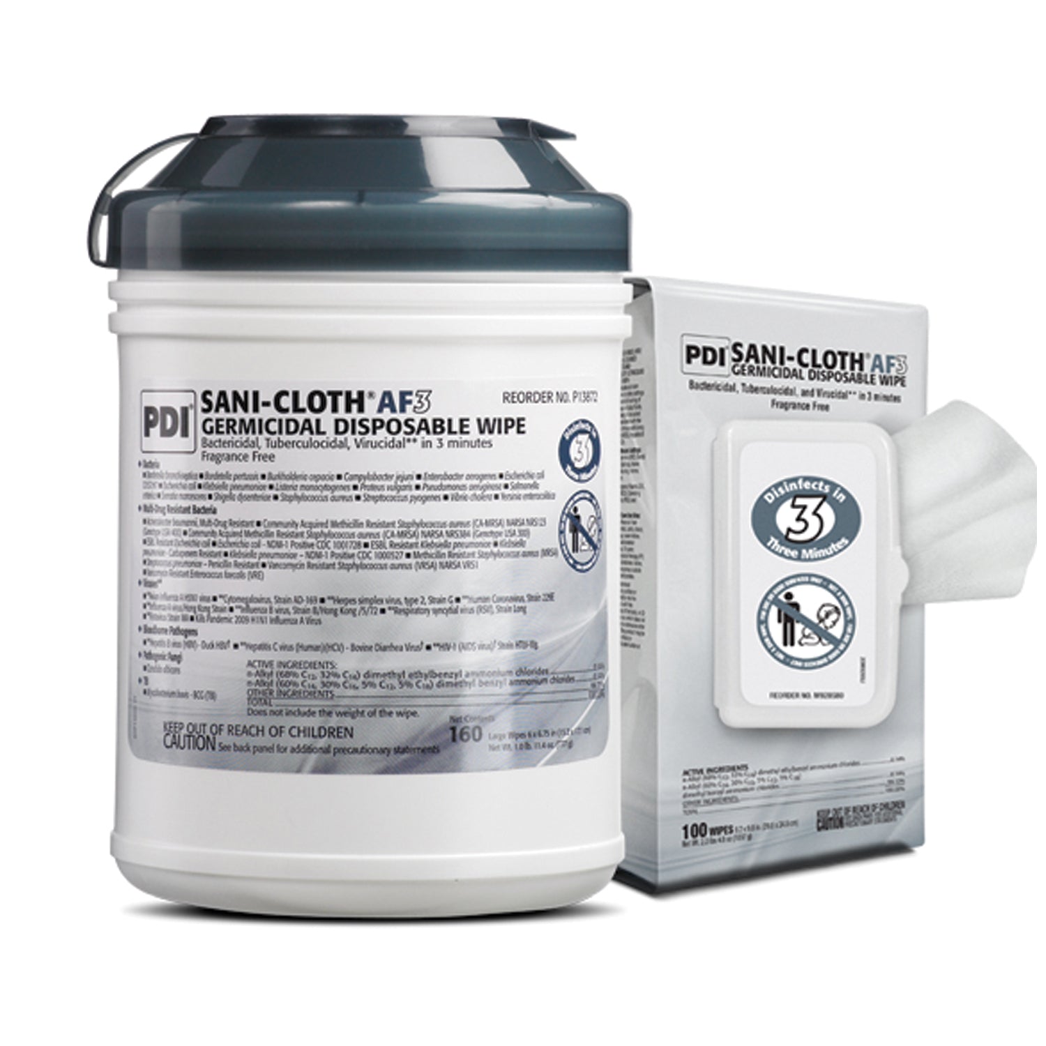 H59200 - PDI - Professional Disposables, Intl. - AF3 Germicidal Disposable Wipe, Large, 5" x 8", 50/bx, 10 bx/cs (80 cs/plt) (US Only) (Products cannot be sold on Amazon.com or any other 3rd party site) , cs